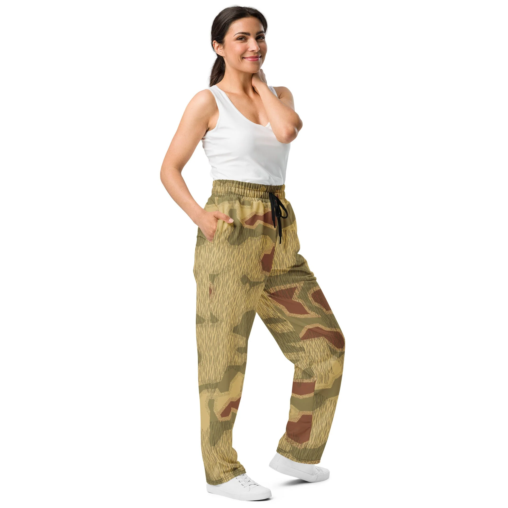 German Sumpfmuster 44 CAMO Unisex Wide-Leg Joggers - Image 10