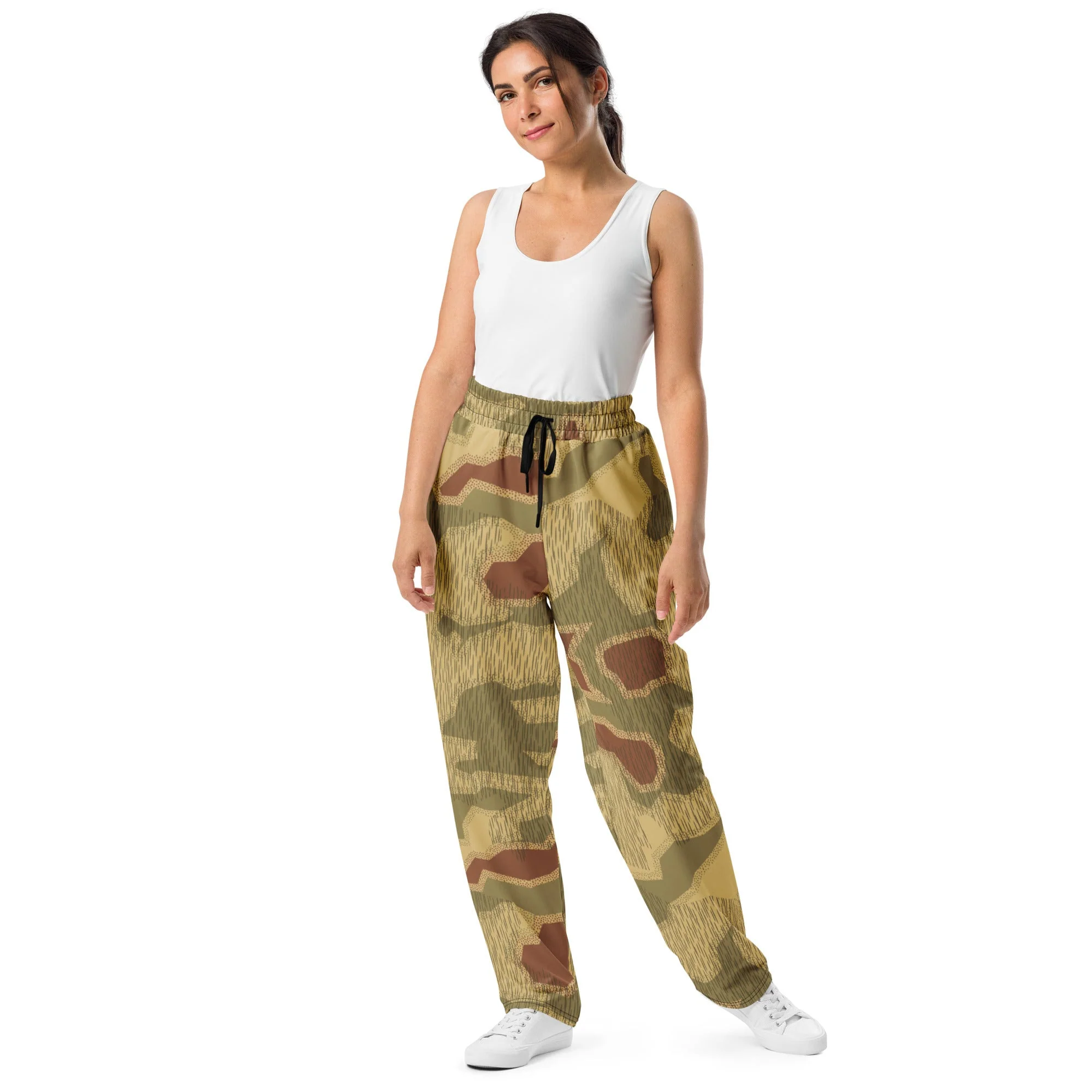 German Sumpfmuster 44 CAMO Unisex Wide-Leg Joggers - Image 11