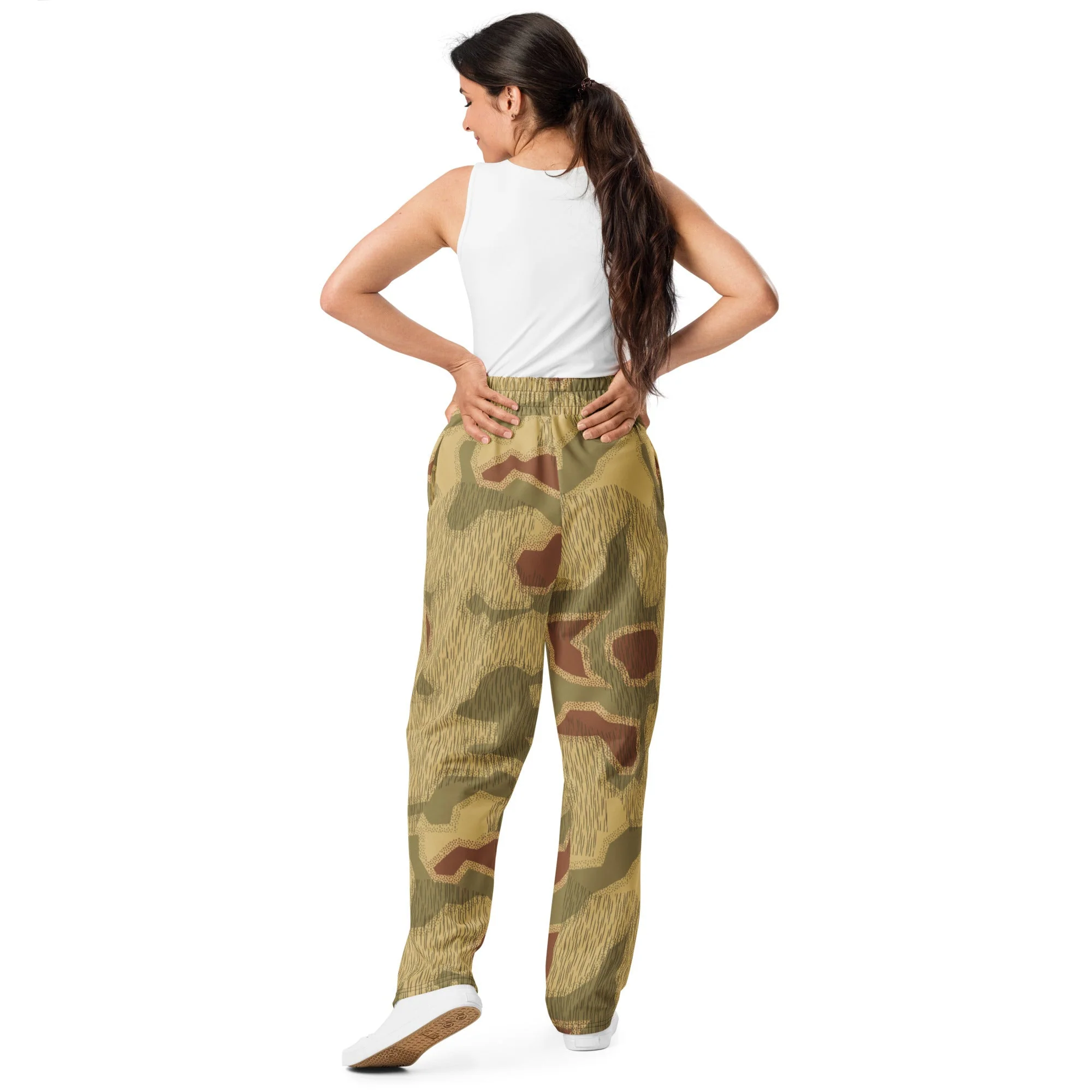 German Sumpfmuster 44 CAMO Unisex Wide-Leg Joggers - Image 3