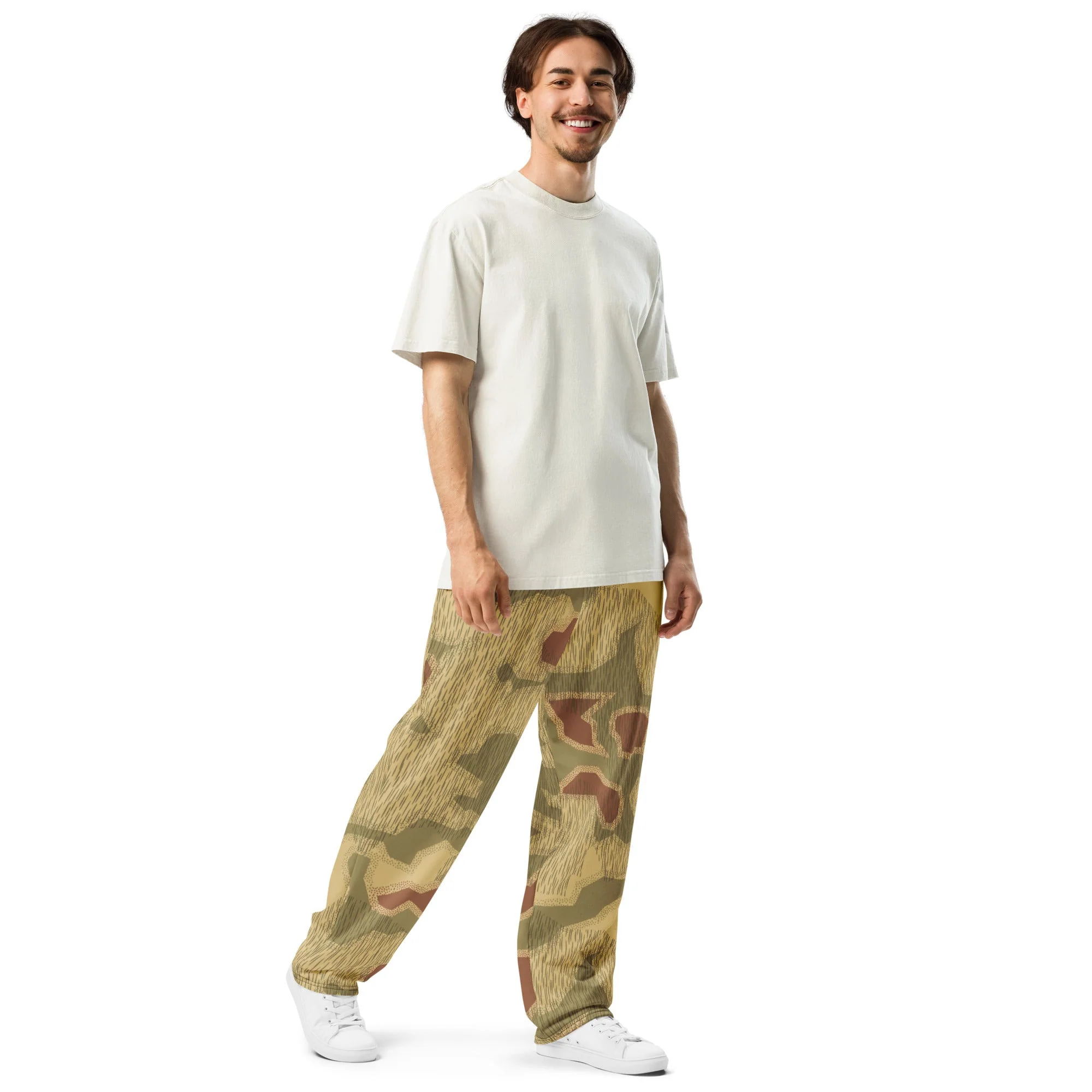German Sumpfmuster 44 CAMO Unisex Wide-Leg Joggers - Image 4