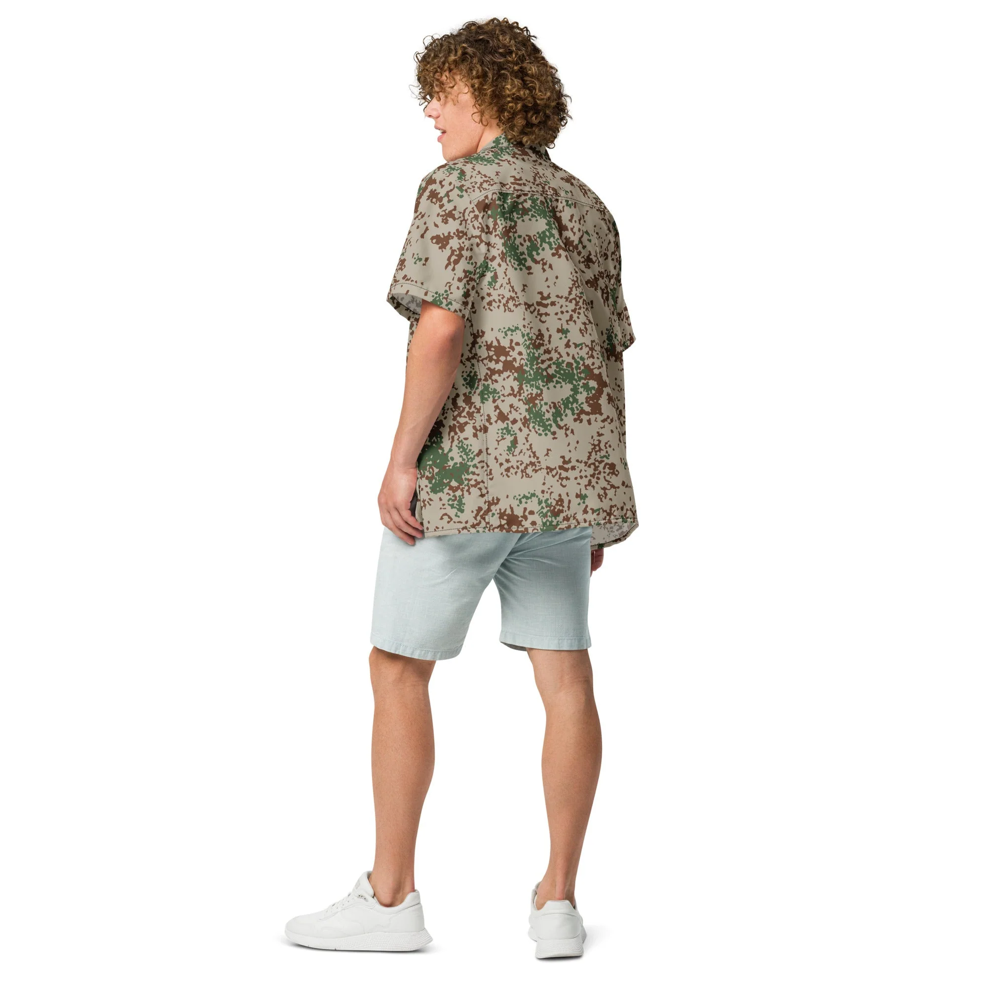 German Flecktarn Wüstentarn Desert CAMO Unisex Short-Sleeve Button Shirt - Image 11