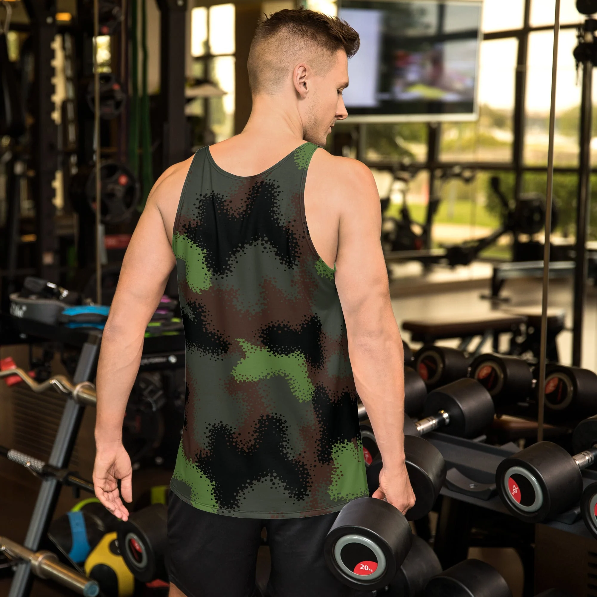 German Truppenversuch Punkttarnmuster CAMO Unisex Tank Top - Image 2