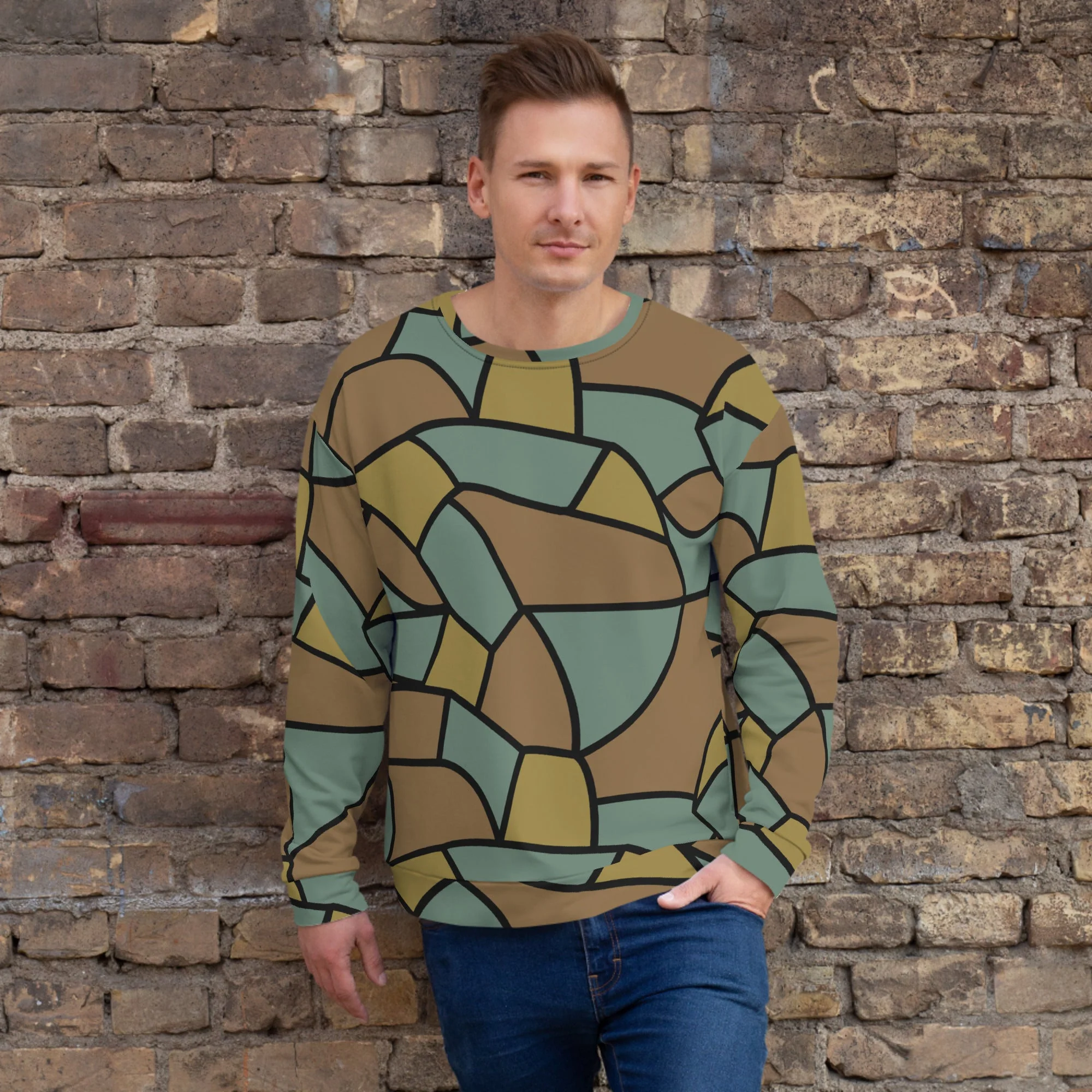 German WW1 Turtle Shell Trench Stahlhelm CAMO Unisex Sweatshirt