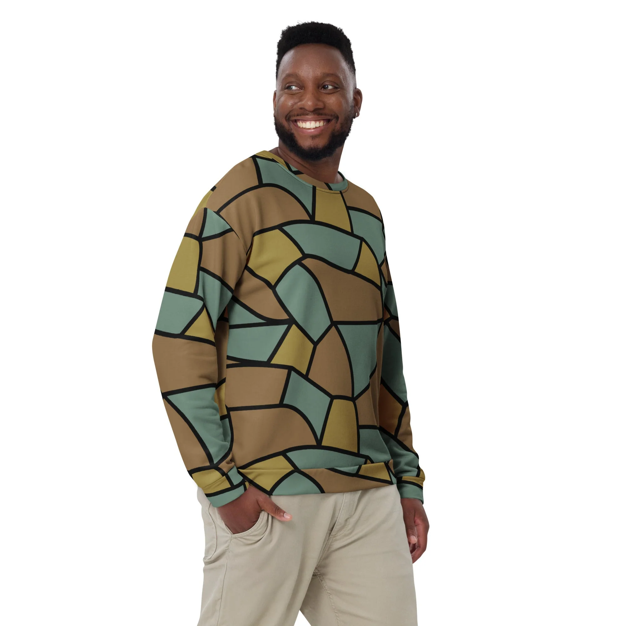 German WW1 Turtle Shell Trench Stahlhelm CAMO Unisex Sweatshirt - Image 5