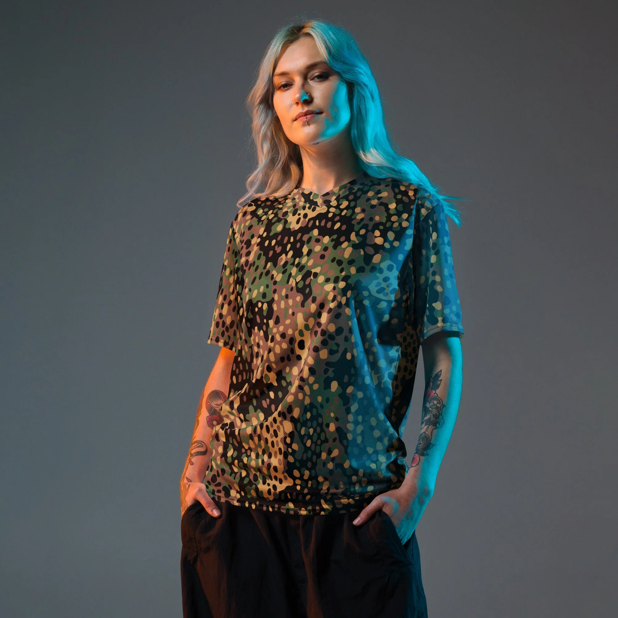 German Pea Dot Erbsenmuster CAMO Unisex Sports Jersey - Image 9