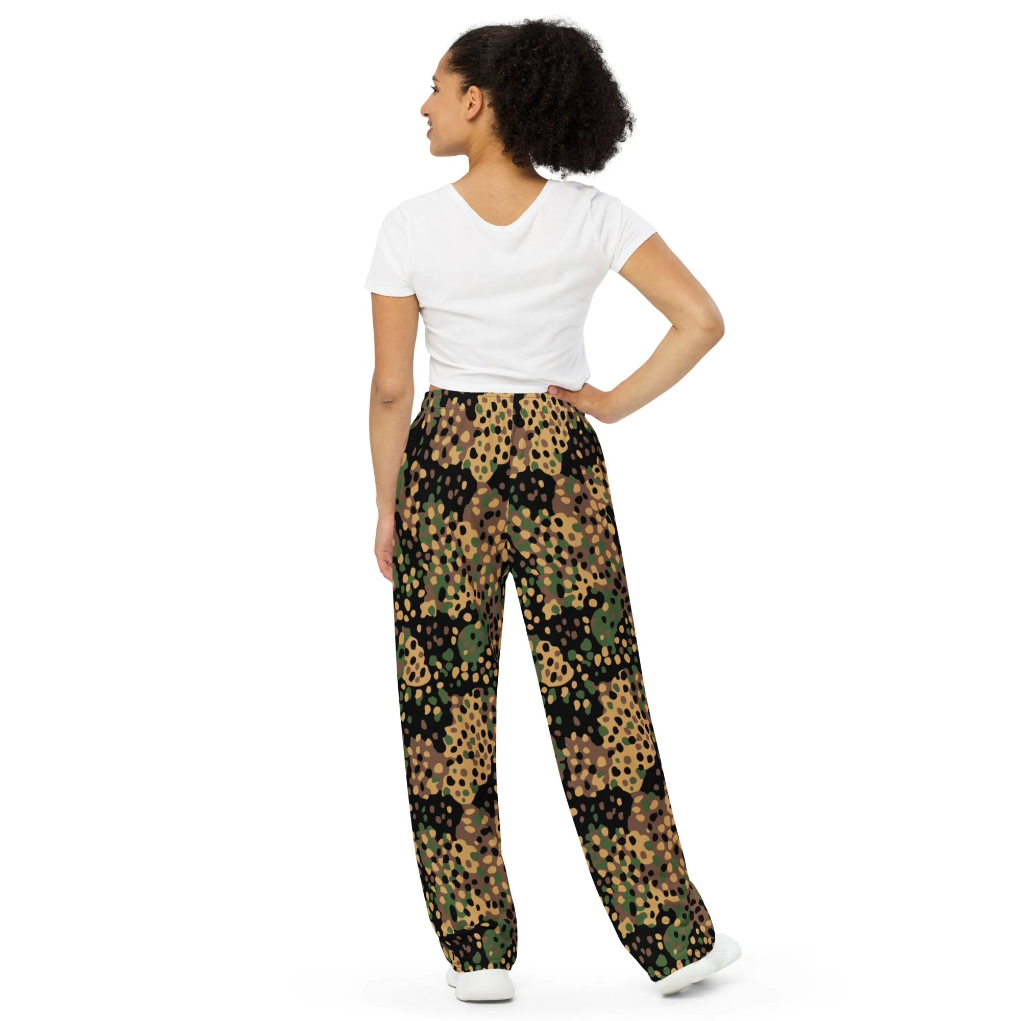 German Pea Dot Erbsenmuster CAMO Unisex Wide-Leg Leisure Pants - Image 3