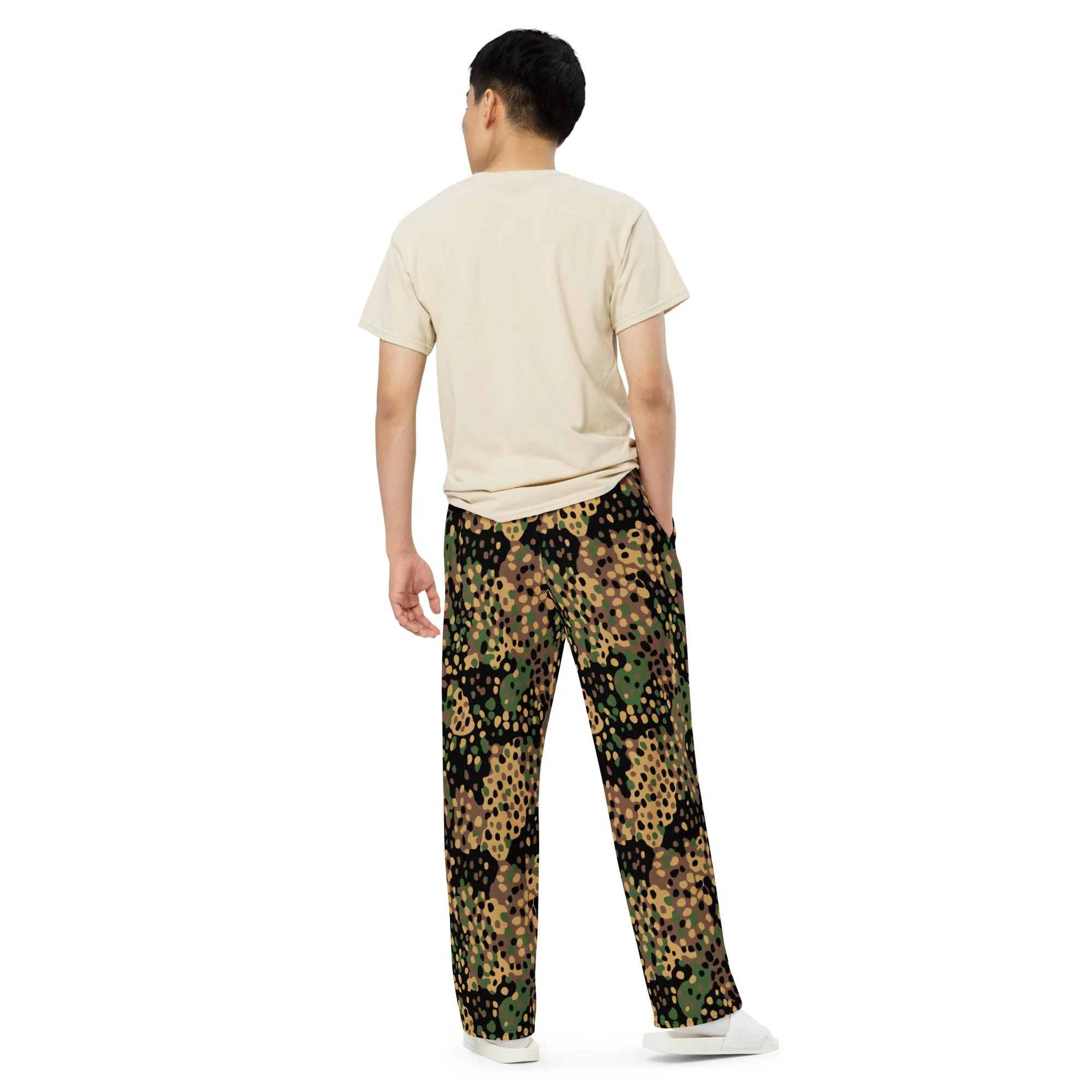 German Pea Dot Erbsenmuster CAMO Unisex Wide-Leg Leisure Pants - Image 4