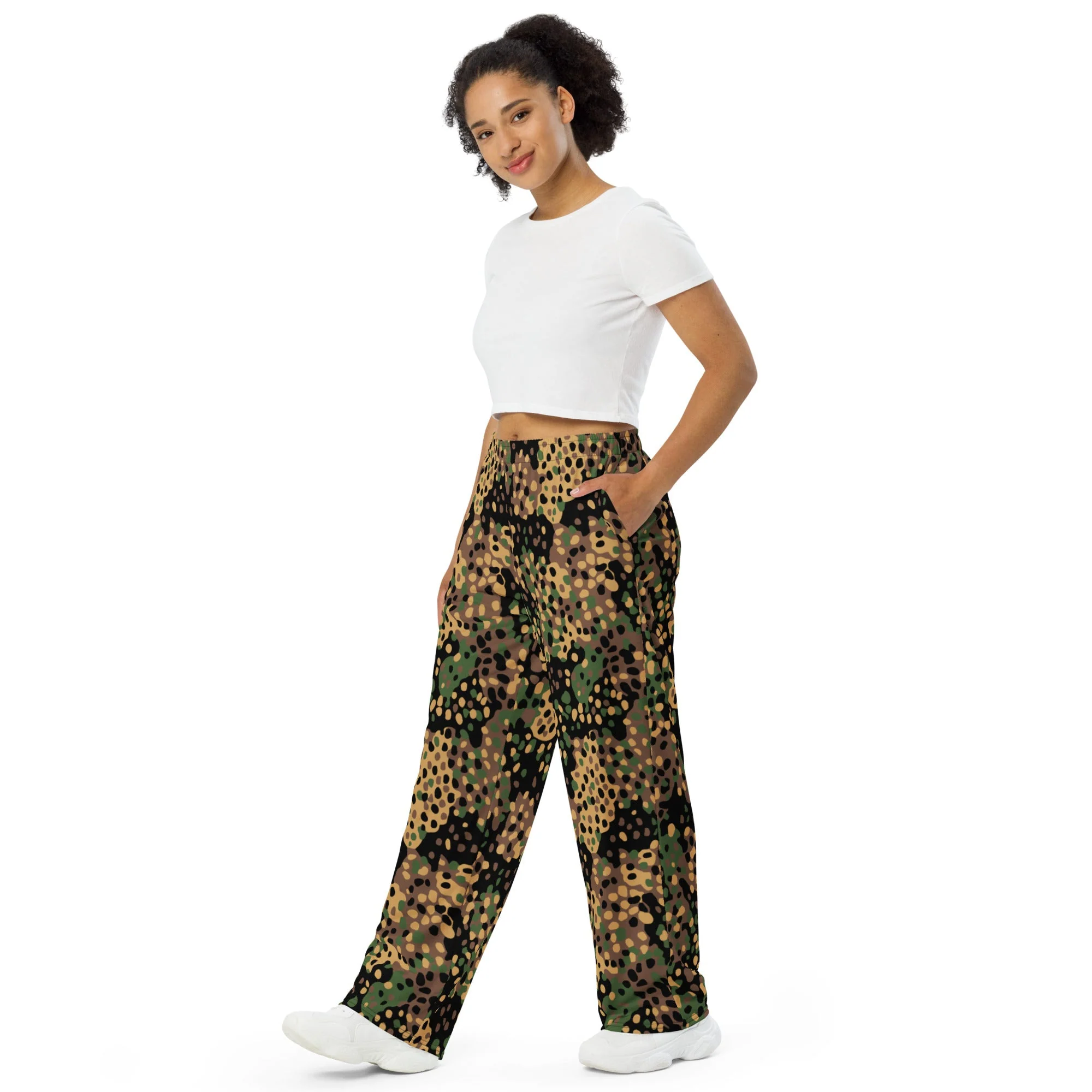 German Pea Dot Erbsenmuster CAMO Unisex Wide-Leg Leisure Pants - Image 5