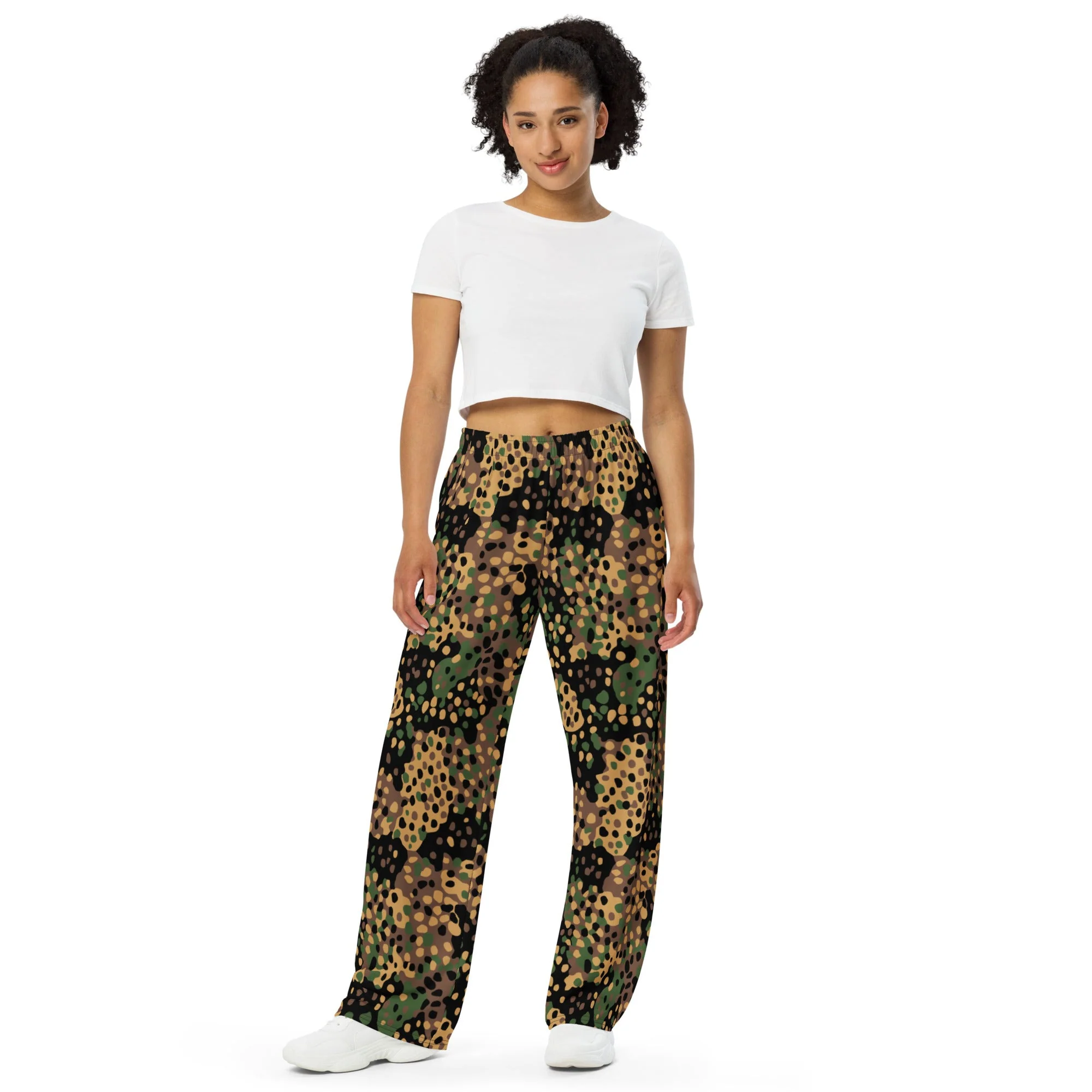 German Pea Dot Erbsenmuster CAMO Unisex Wide-Leg Leisure Pants - Image 7