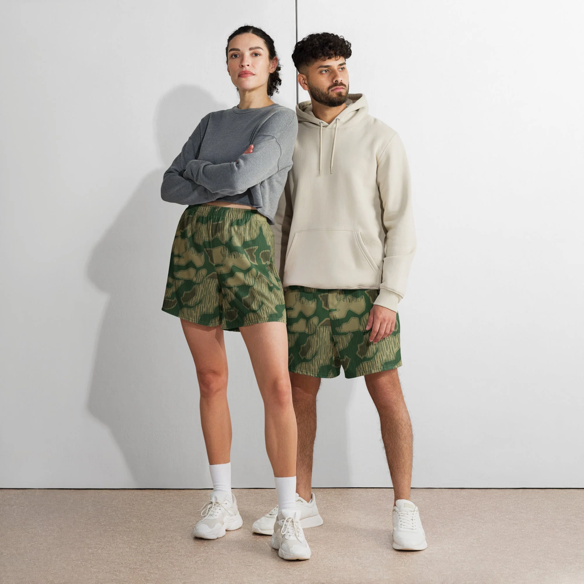 German Sumpfmuster Marsh CAMO Unisex Athletic Long Shorts - Image 3