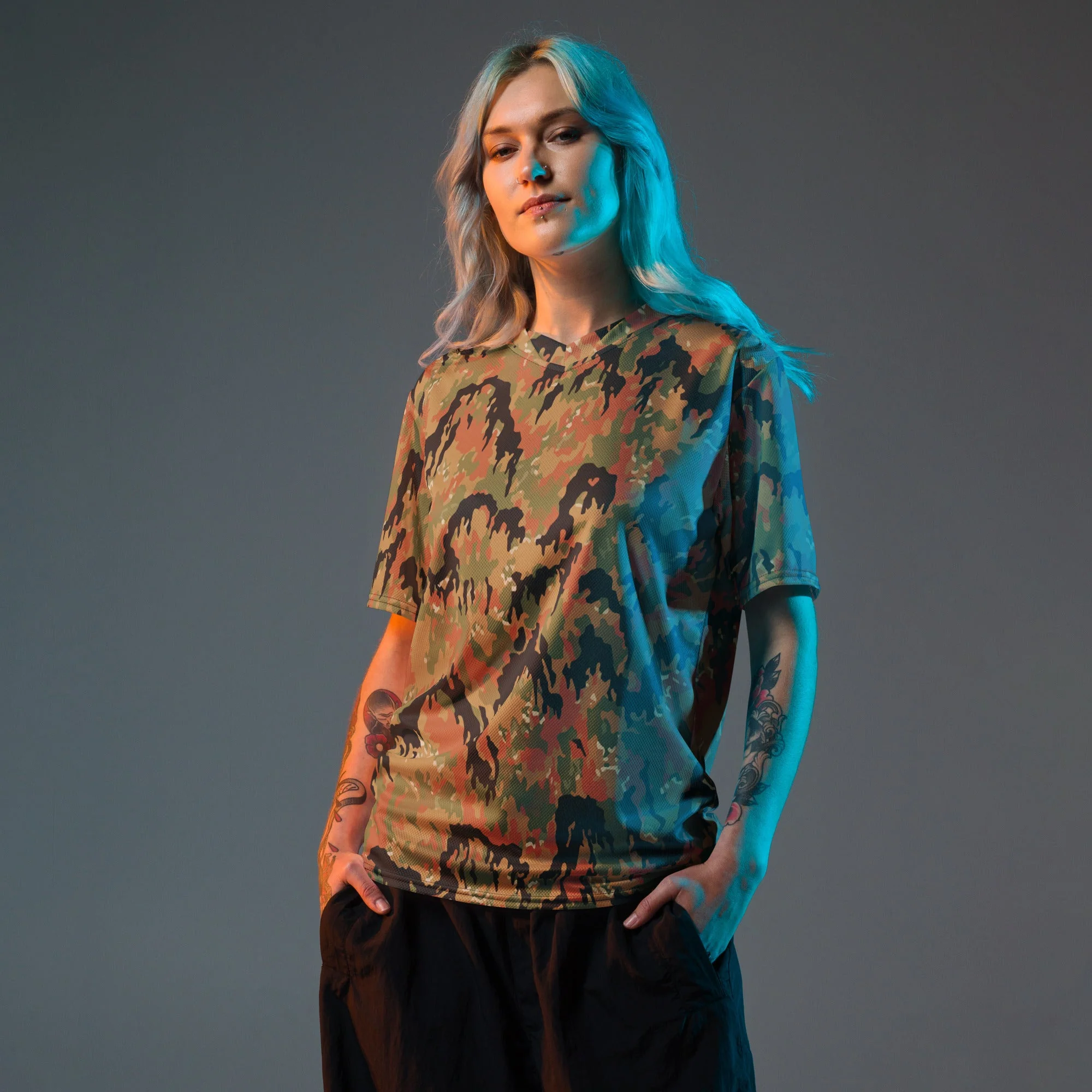 German Leibermuster Autumn CAMO Unisex Sports Jersey - Image 7