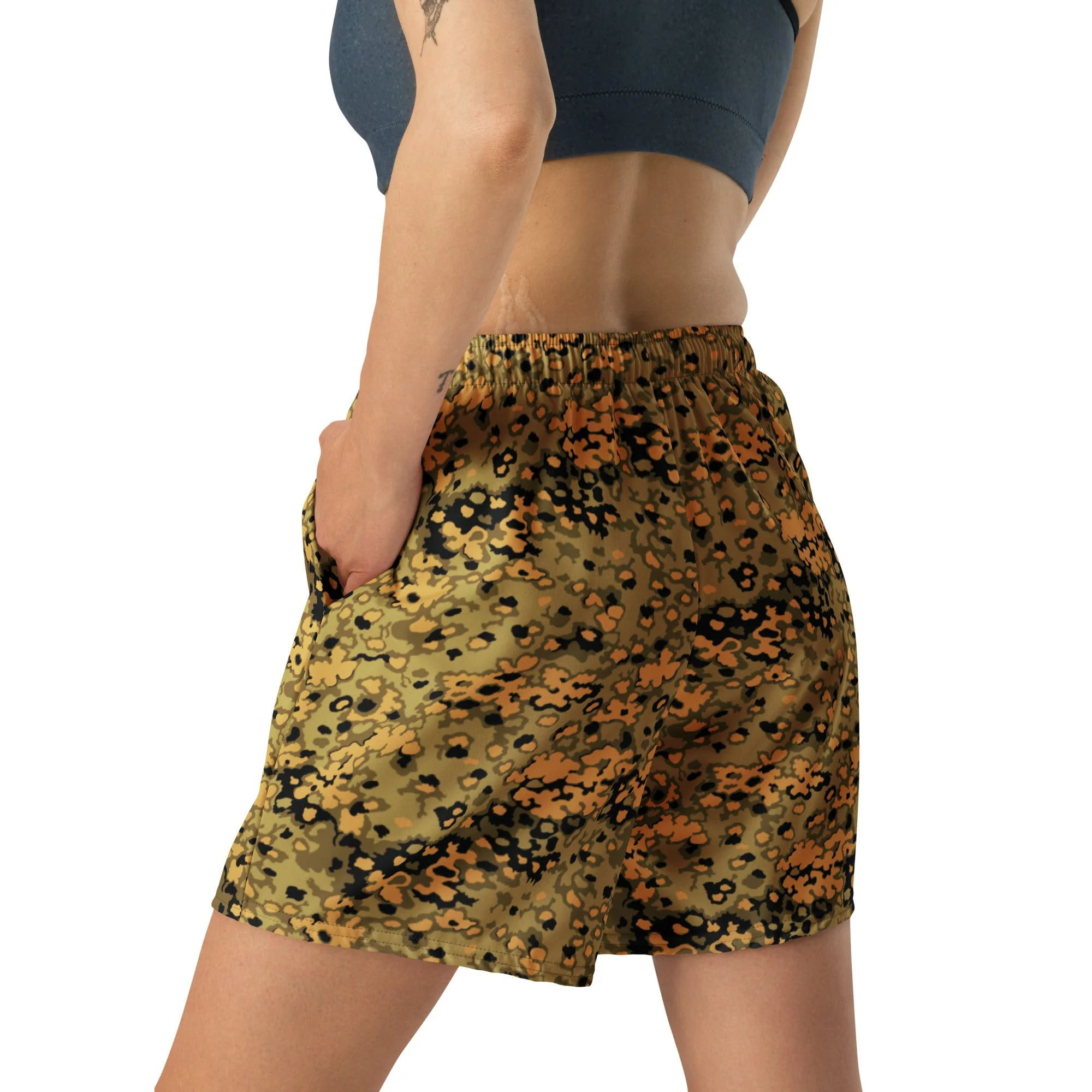 German Oak Leaf Eichenlaubmuster Autumn CAMO Unisex Athletic Long Shorts - Image 5
