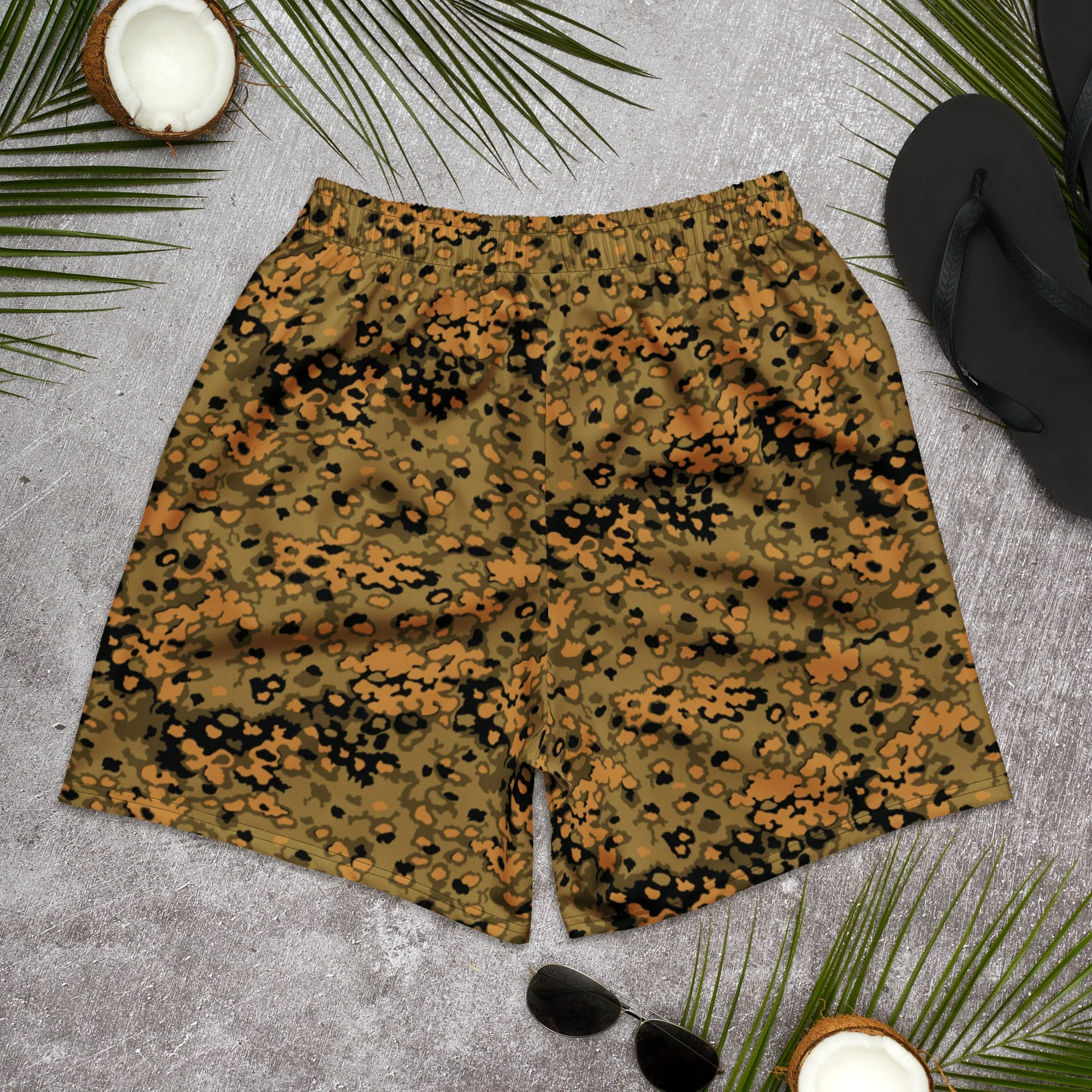 German Oak Leaf Eichenlaubmuster Autumn CAMO Unisex Athletic Long Shorts - Image 6
