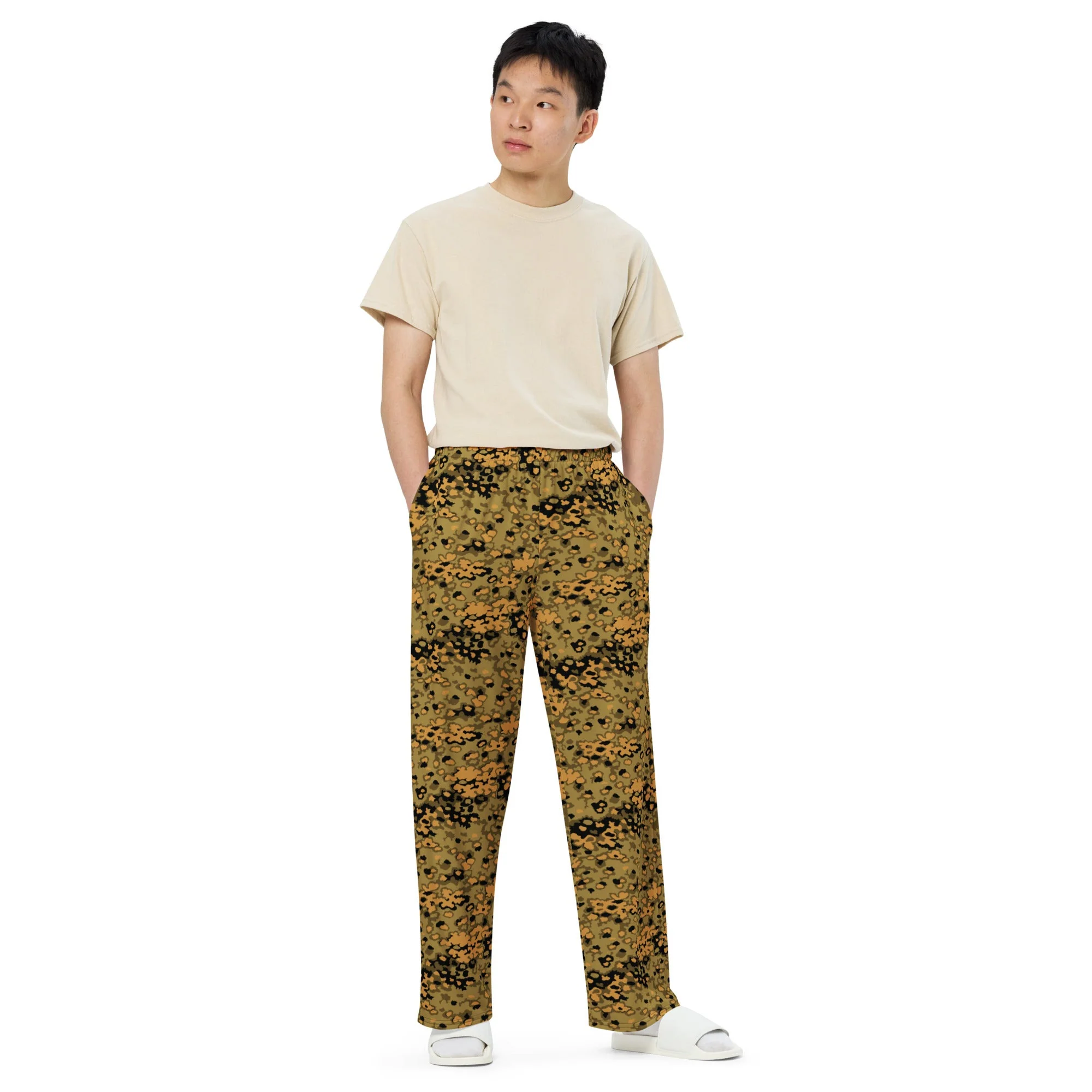 German Oak Leaf Eichenlaubmuster Autumn CAMO Unisex Wide-Leg Leisure Pants - Image 10