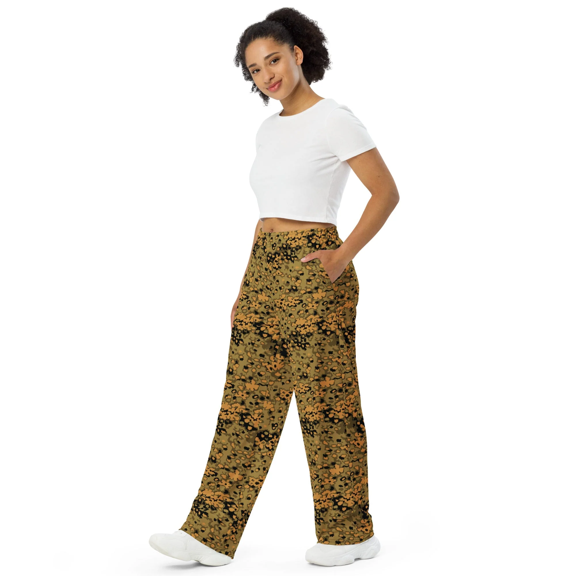 German Oak Leaf Eichenlaubmuster Autumn CAMO Unisex Wide-Leg Leisure Pants - Image 7