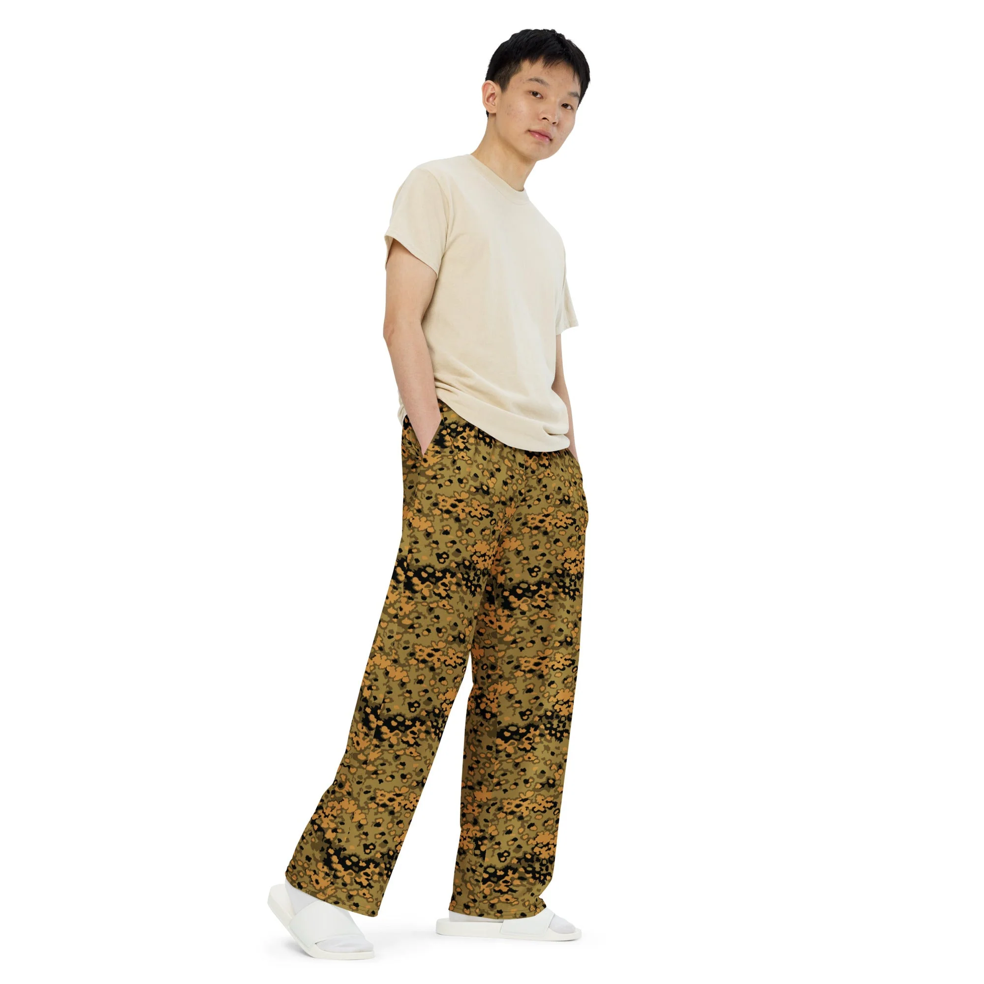 German Oak Leaf Eichenlaubmuster Autumn CAMO Unisex Wide-Leg Leisure Pants - Image 8