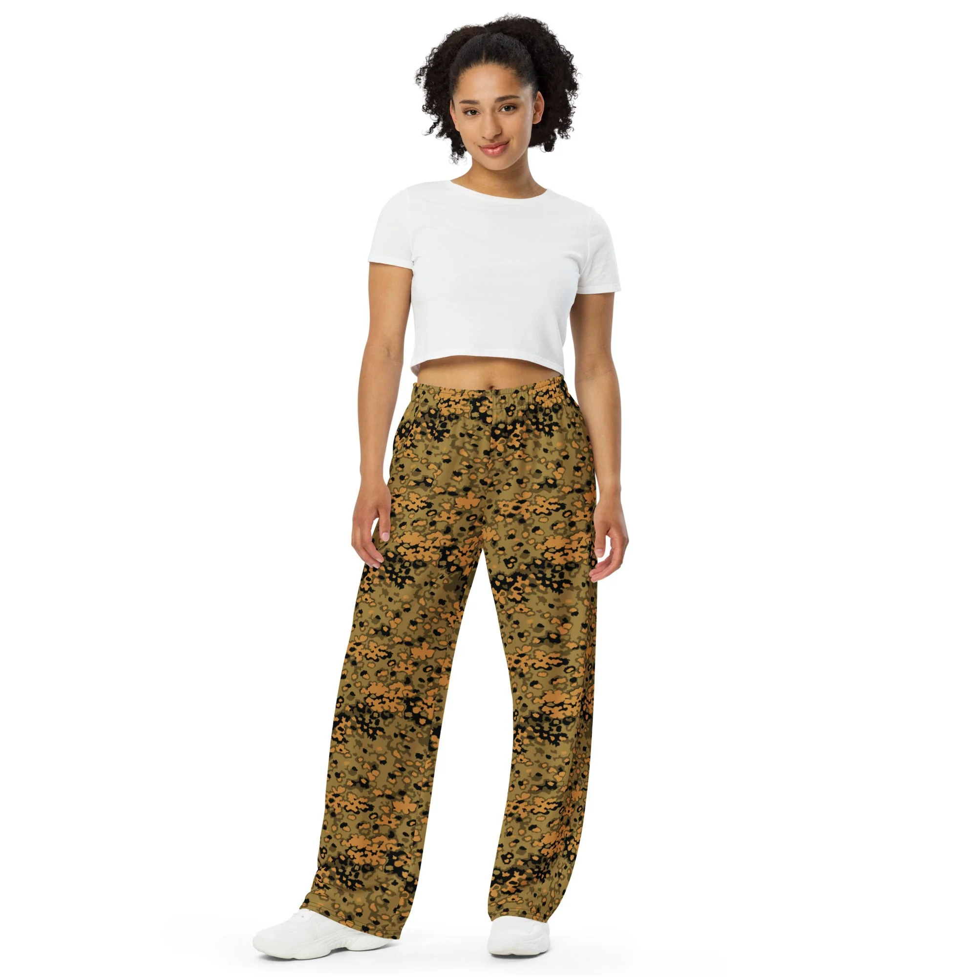 German Oak Leaf Eichenlaubmuster Autumn CAMO Unisex Wide-Leg Leisure Pants - Image 9