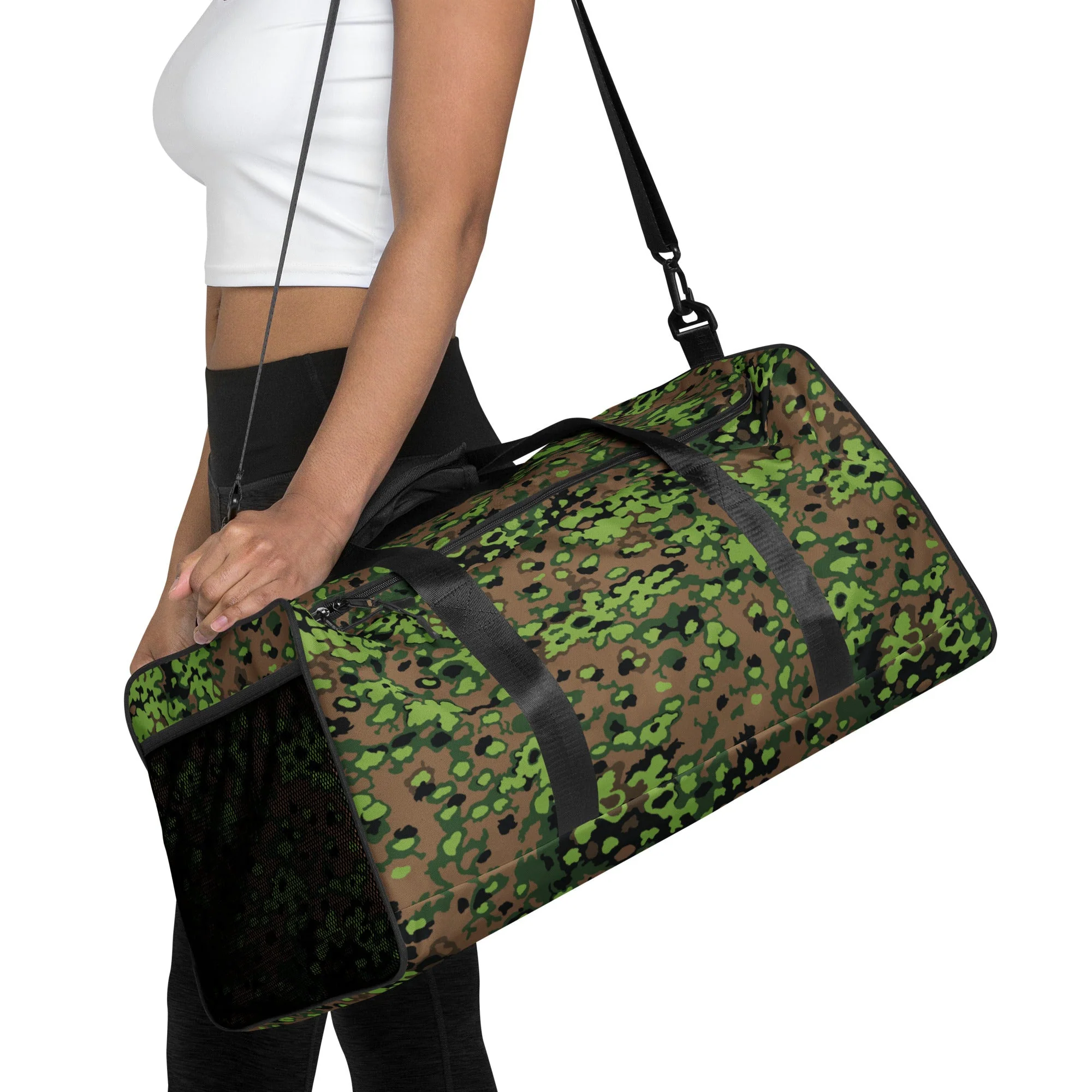 German Oak Leaf Eichenlaubmuster Spring CAMO Duffle Bag - Image 5