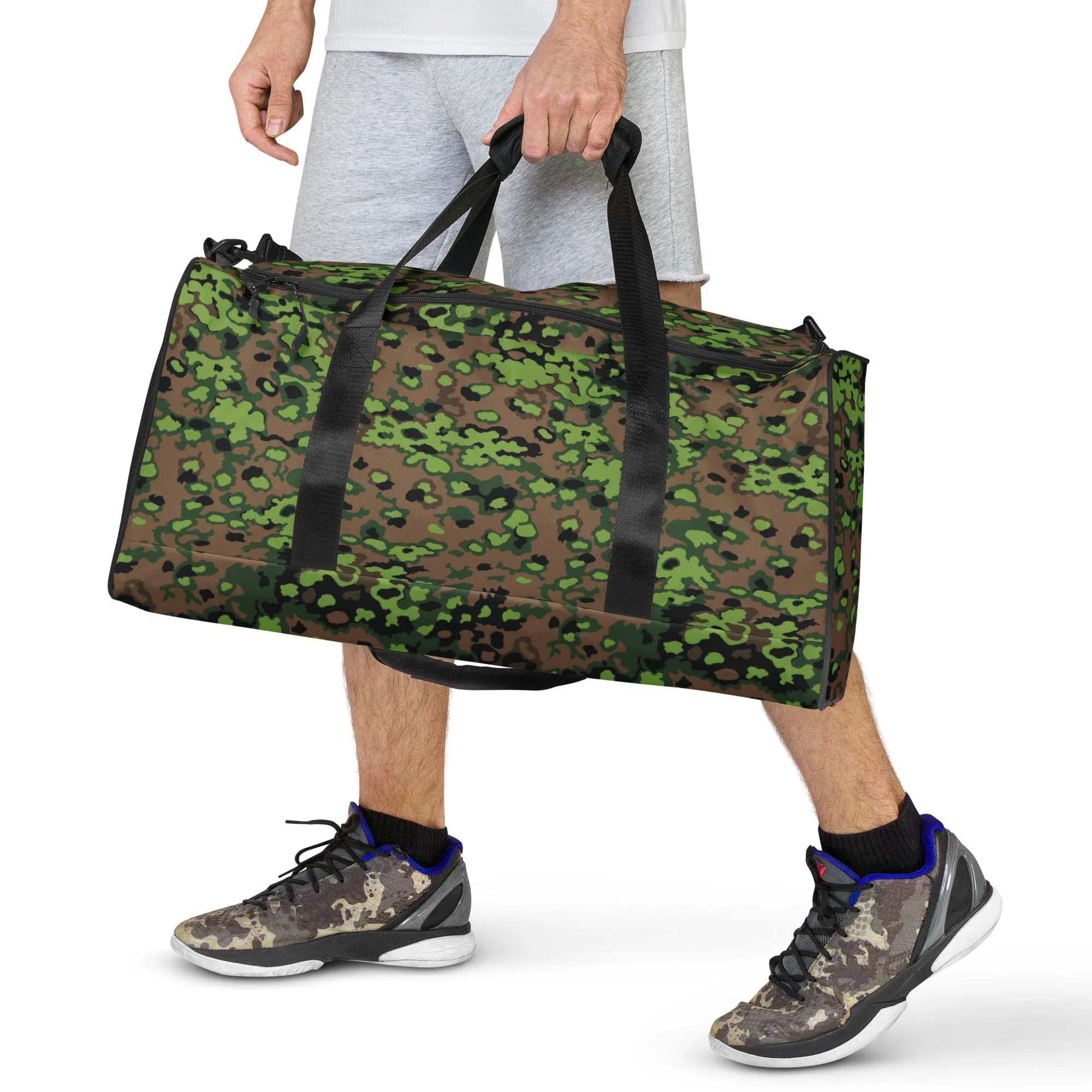 German Oak Leaf Eichenlaubmuster Spring CAMO Duffle Bag - Image 6