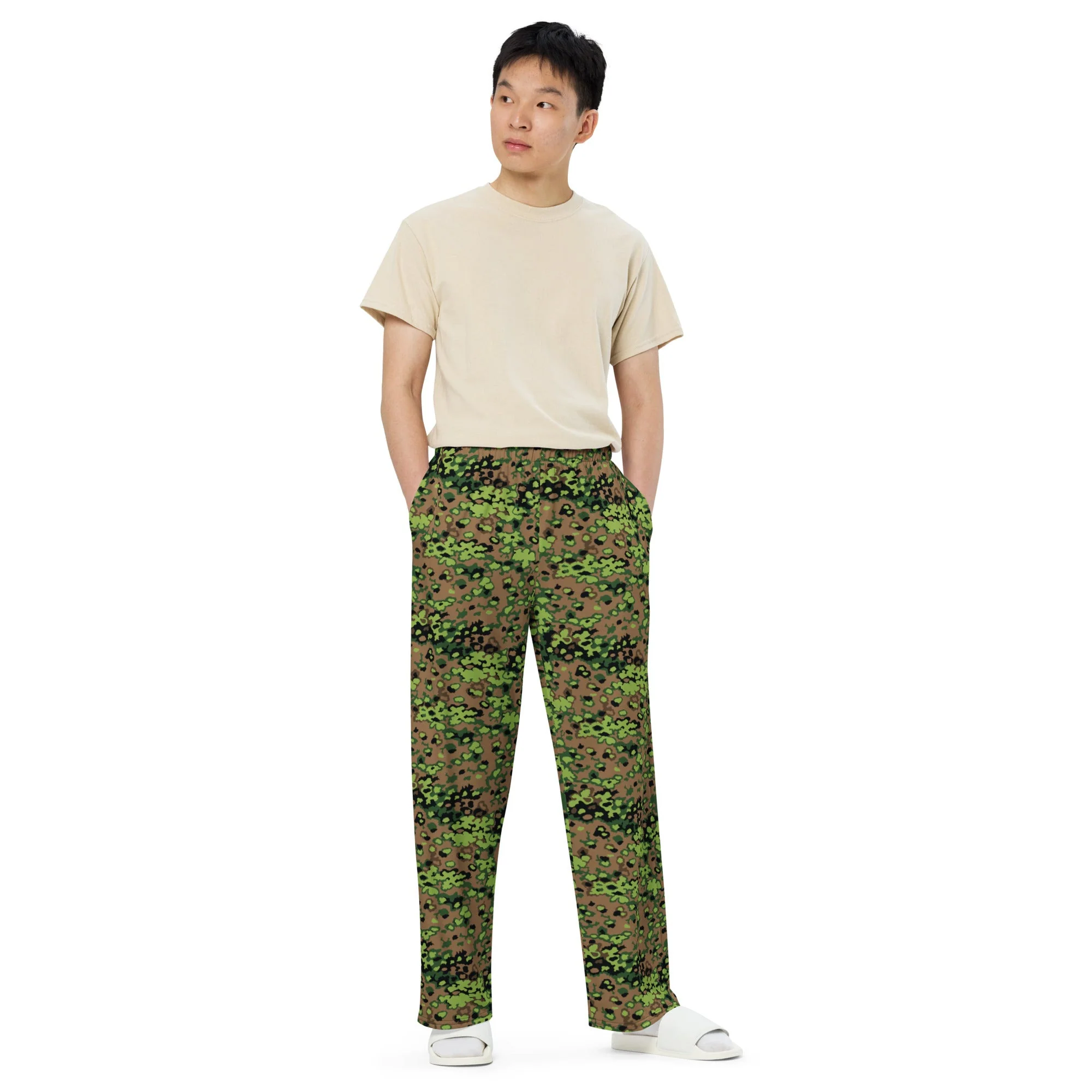German Oak Leaf Eichenlaubmuster Spring CAMO Unisex Wide-Leg Leisure Pants - Image 10