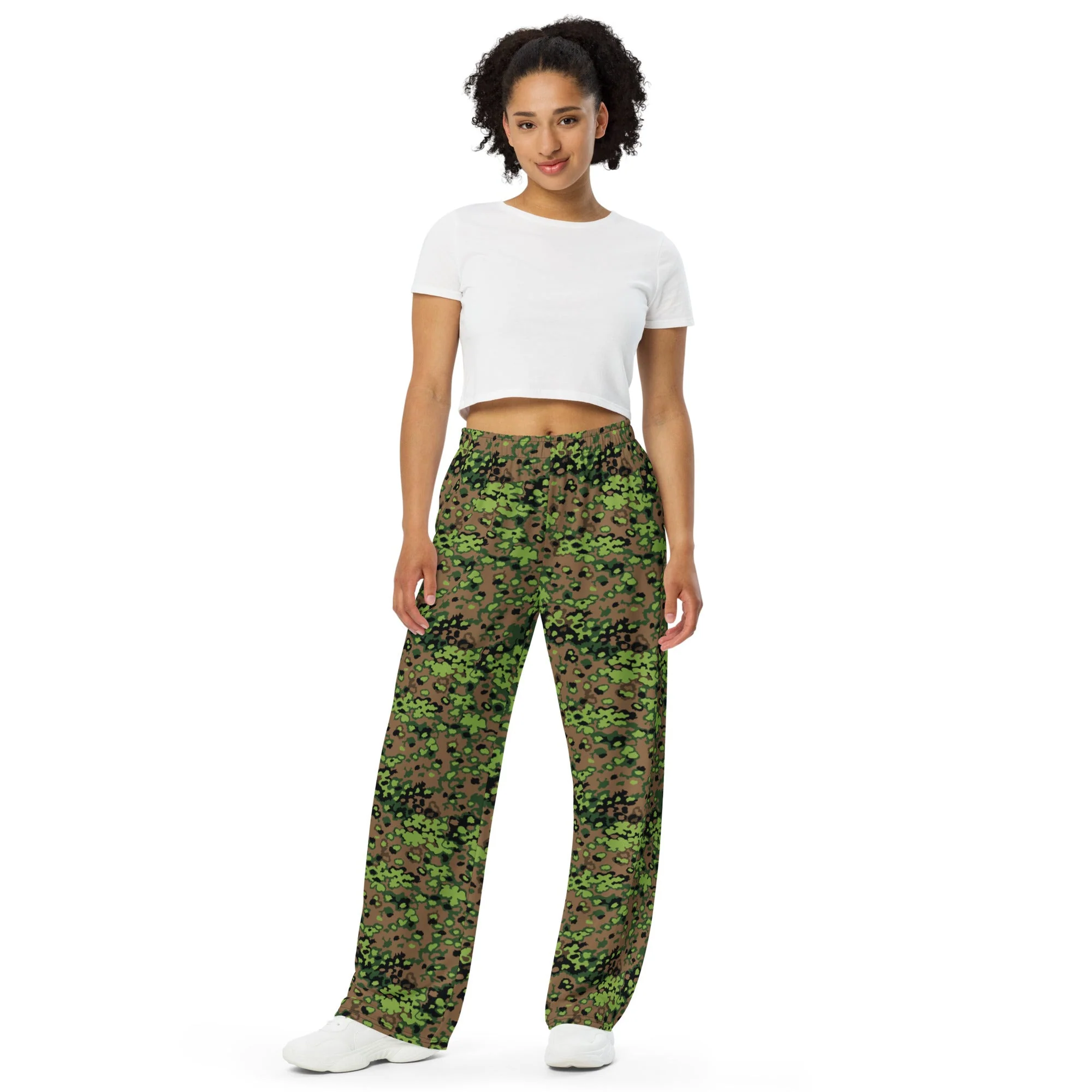 German Oak Leaf Eichenlaubmuster Spring CAMO Unisex Wide-Leg Leisure Pants - Image 9