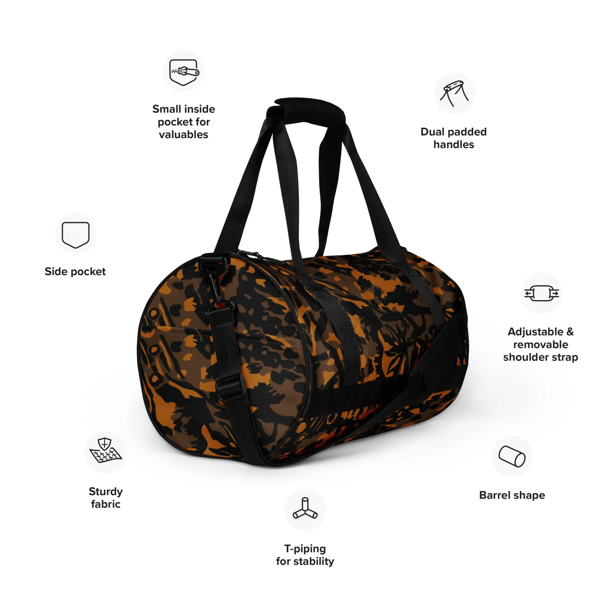 German Palm Tree Palmenmuster Autumn CAMO Gym Bag - Image 2