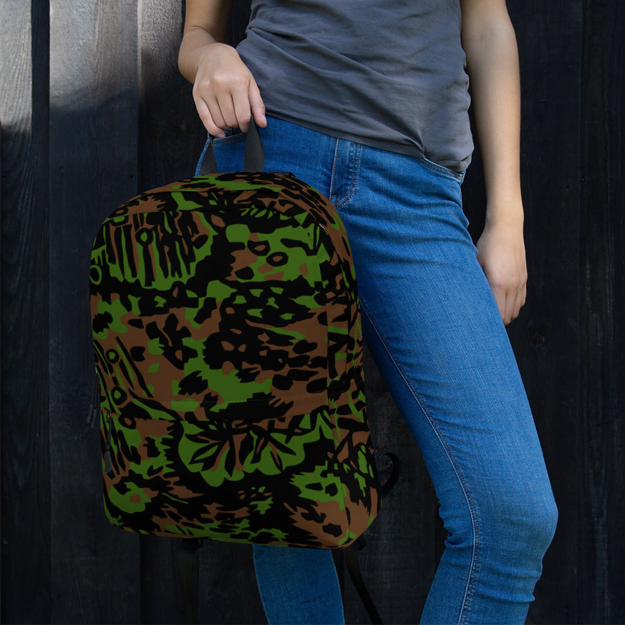 German Palm Tree Palmenmuster Spring CAMO Backpack - Image 3