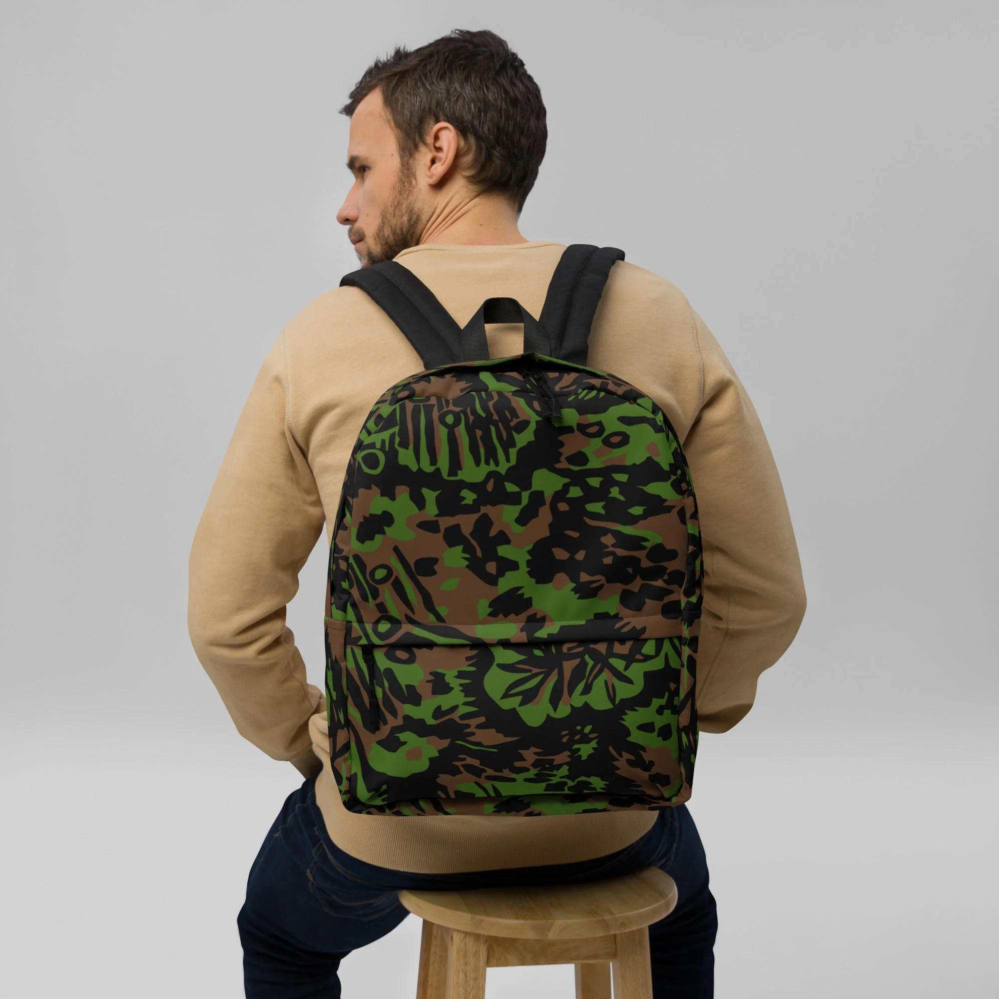 German Palm Tree Palmenmuster Spring CAMO Backpack - Image 5