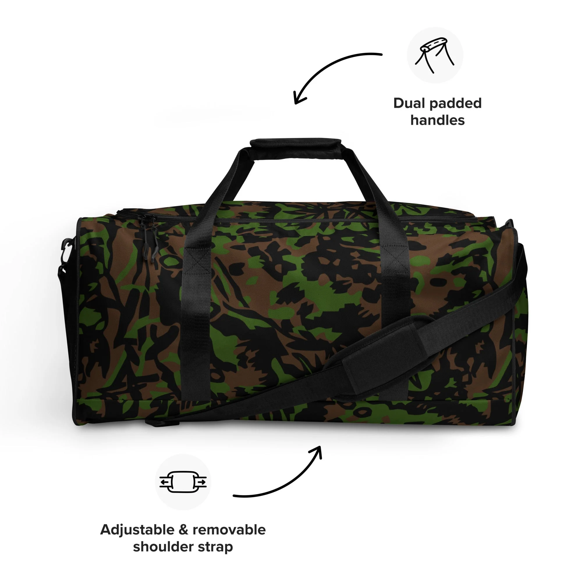 German Palm Tree Palmenmuster Spring CAMO Duffle Bag - Image 3