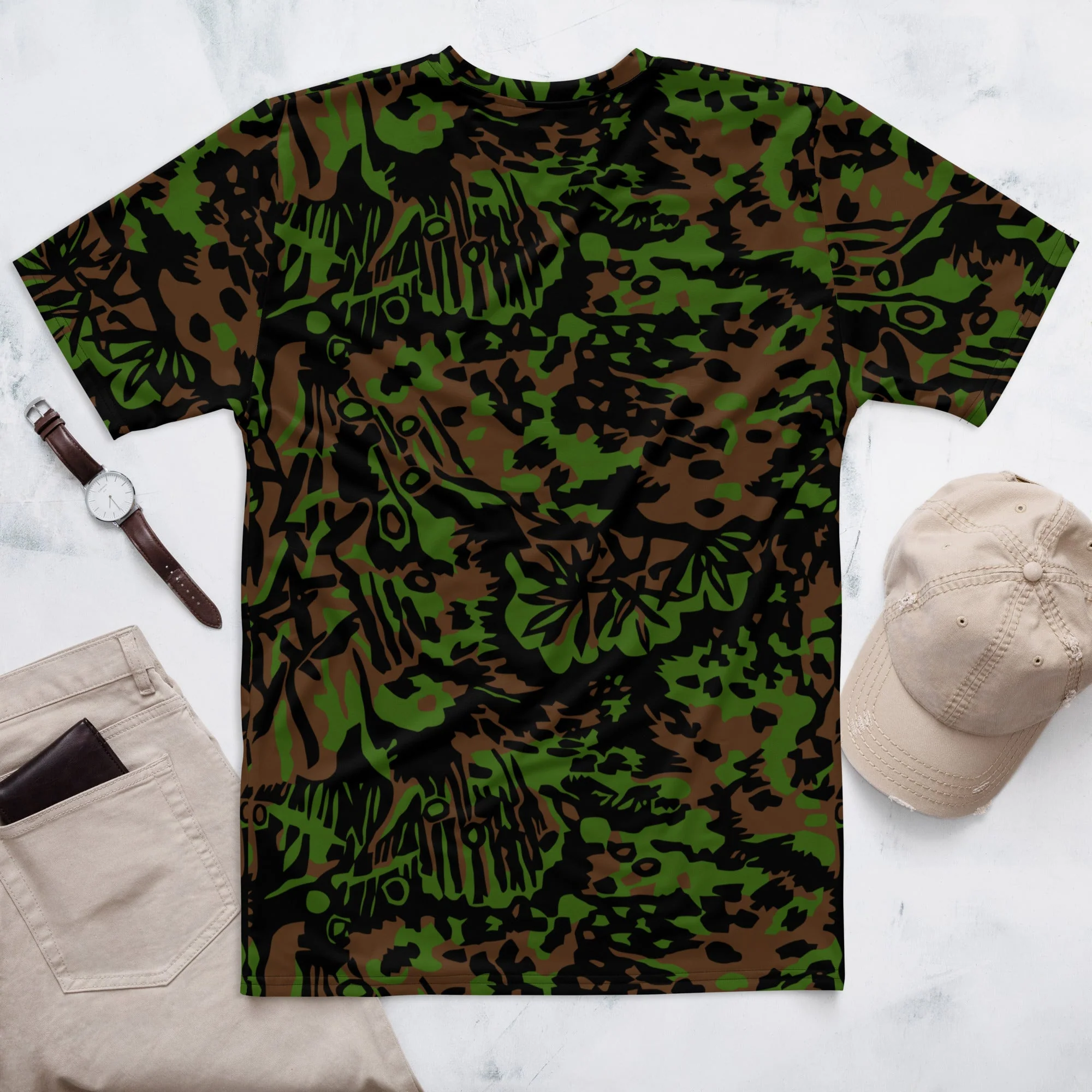 German Palm Tree Palmenmuster Spring CAMO Mens T-Shirt - Image 3