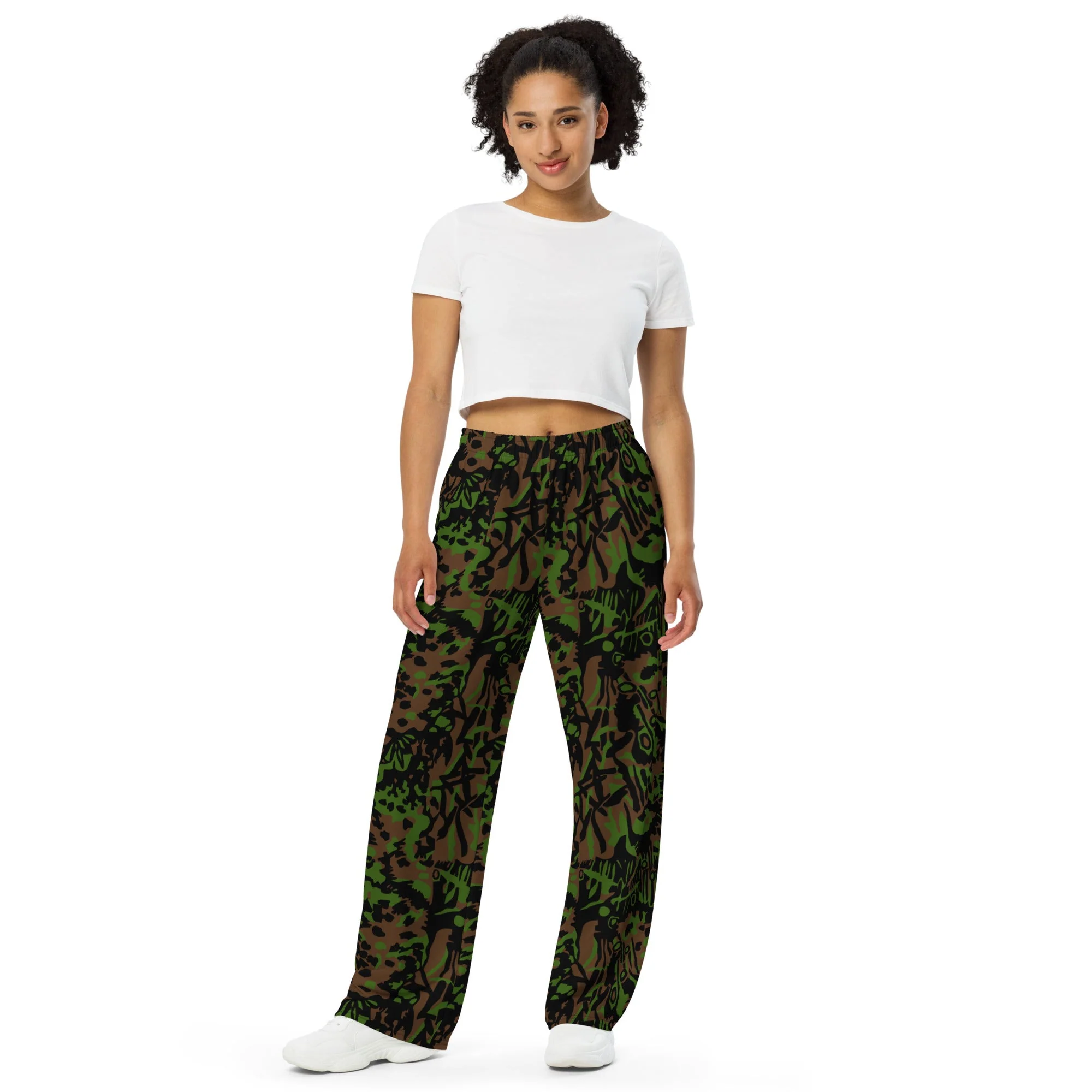 German Palm Tree Palmenmuster Spring CAMO Unisex Wide-Leg Leisure Pants - Image 7