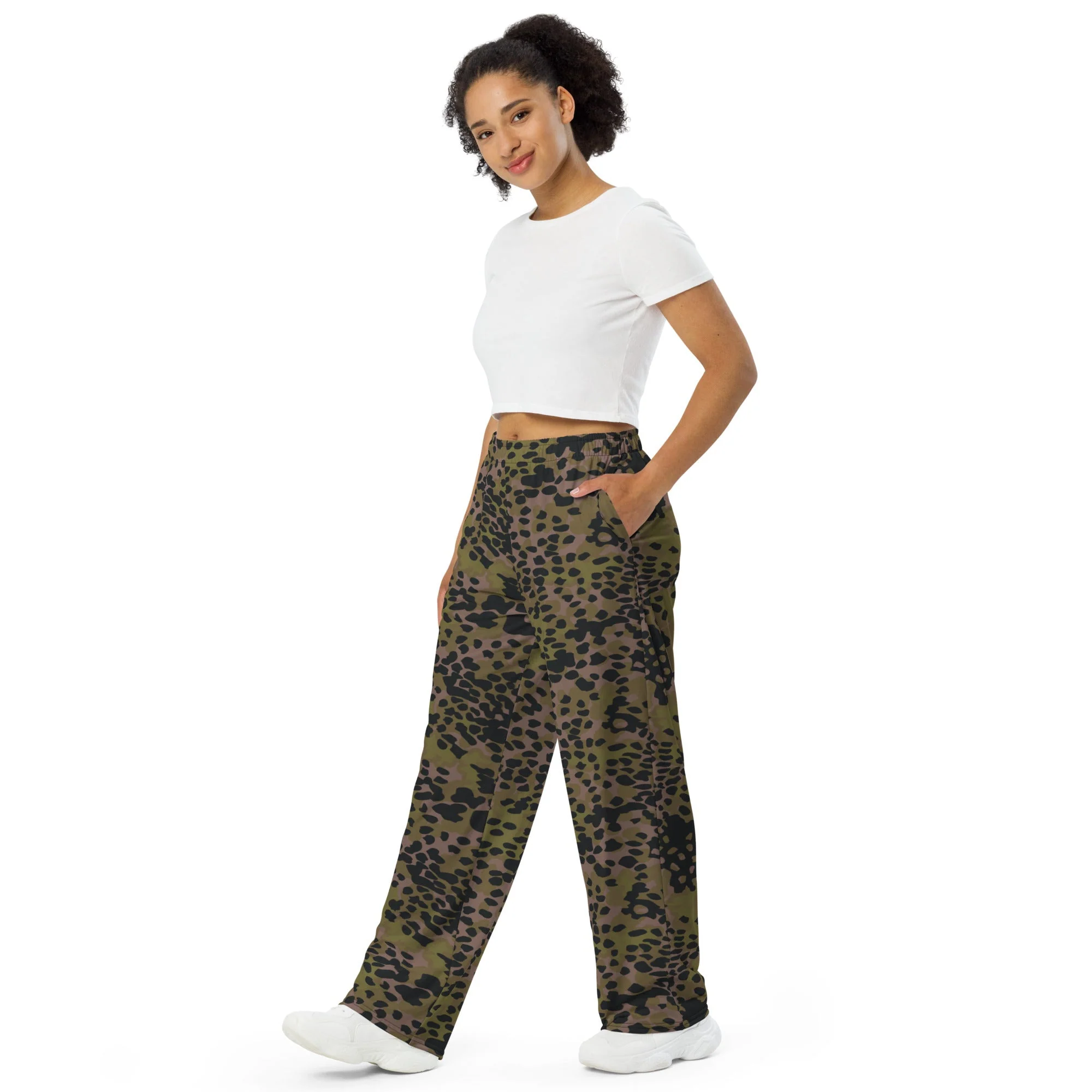 German Plane Tree Platanenmuster Summer CAMO Unisex Wide-Leg Leisure Pants - Image 5