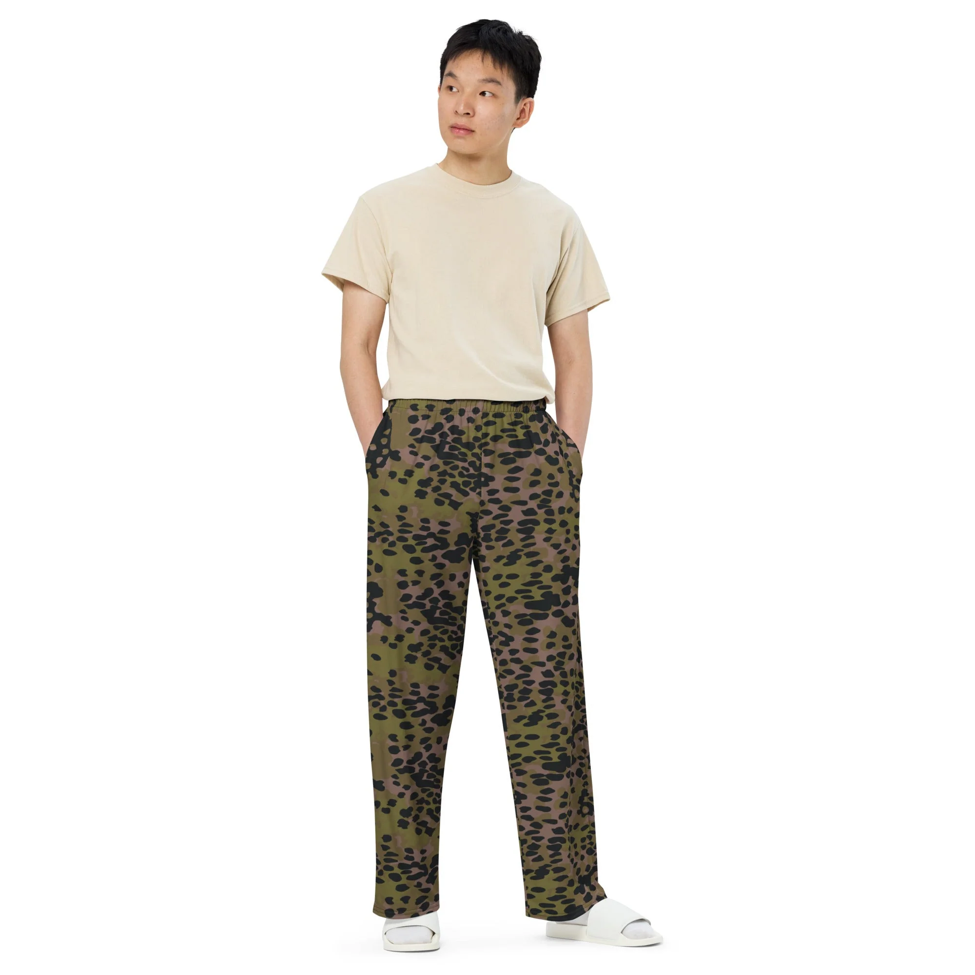 German Plane Tree Platanenmuster Summer CAMO Unisex Wide-Leg Leisure Pants - Image 8