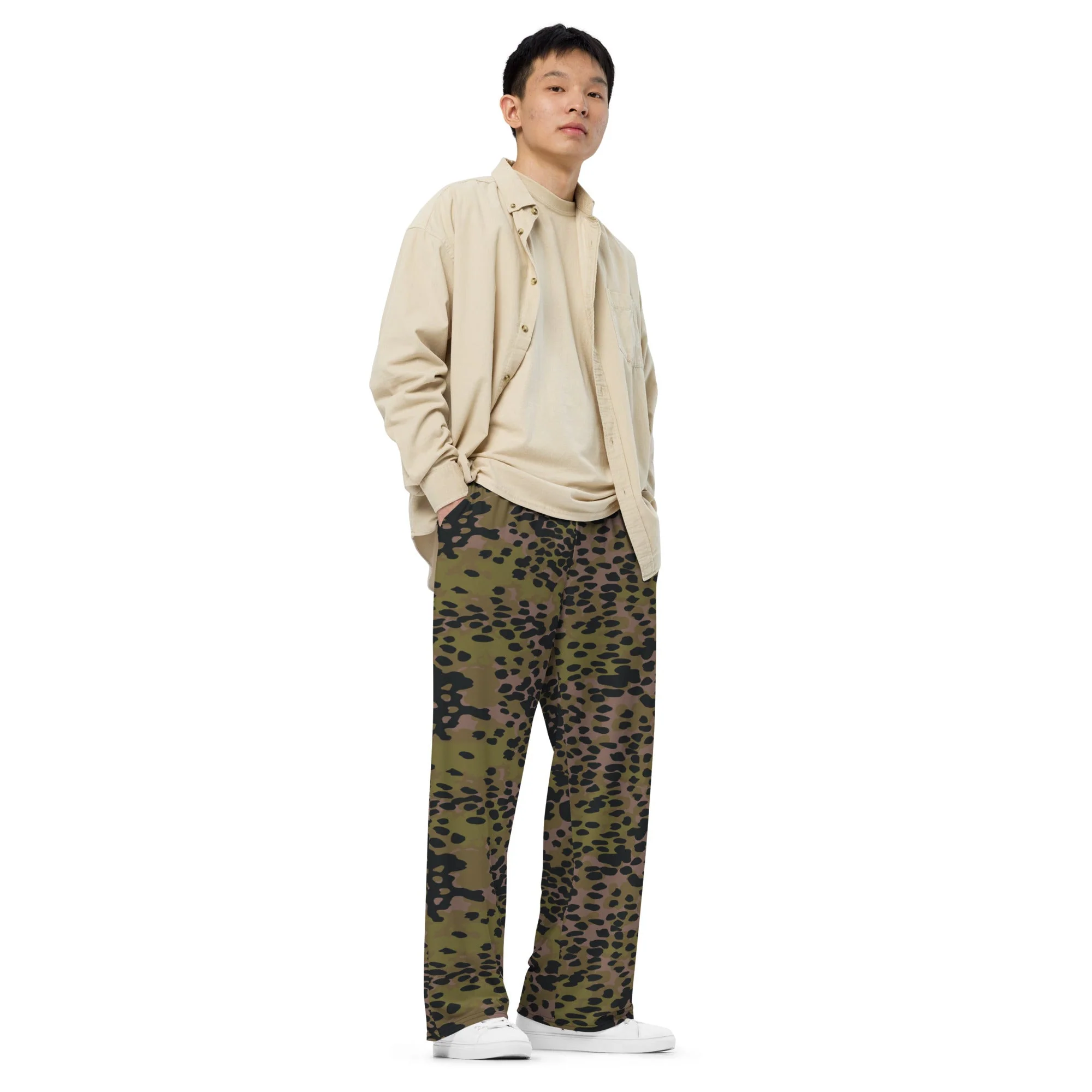 German Plane Tree Platanenmuster Summer CAMO Unisex Wide-Leg Leisure Pants - Image 9