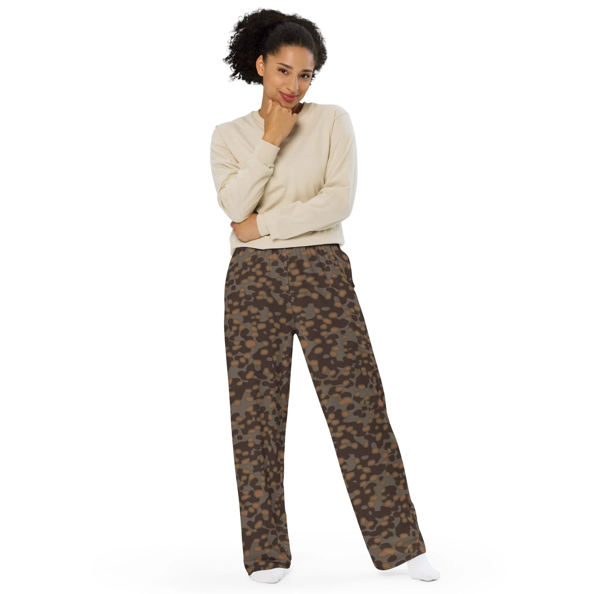 German Polyspot Autumn CAMO Unisex Wide-Leg Leisure Pants - Image 5