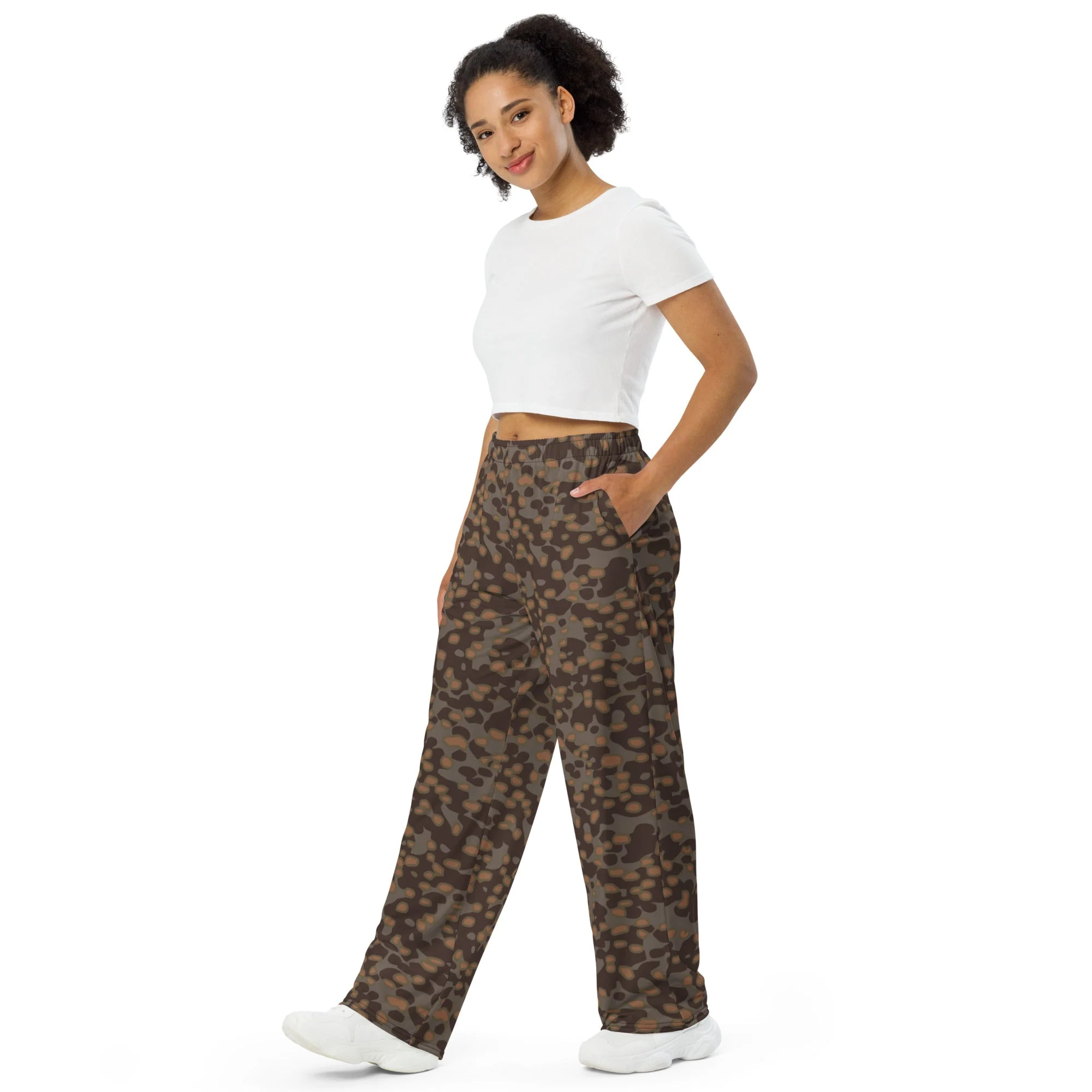 German Polyspot Autumn CAMO Unisex Wide-Leg Leisure Pants - Image 9