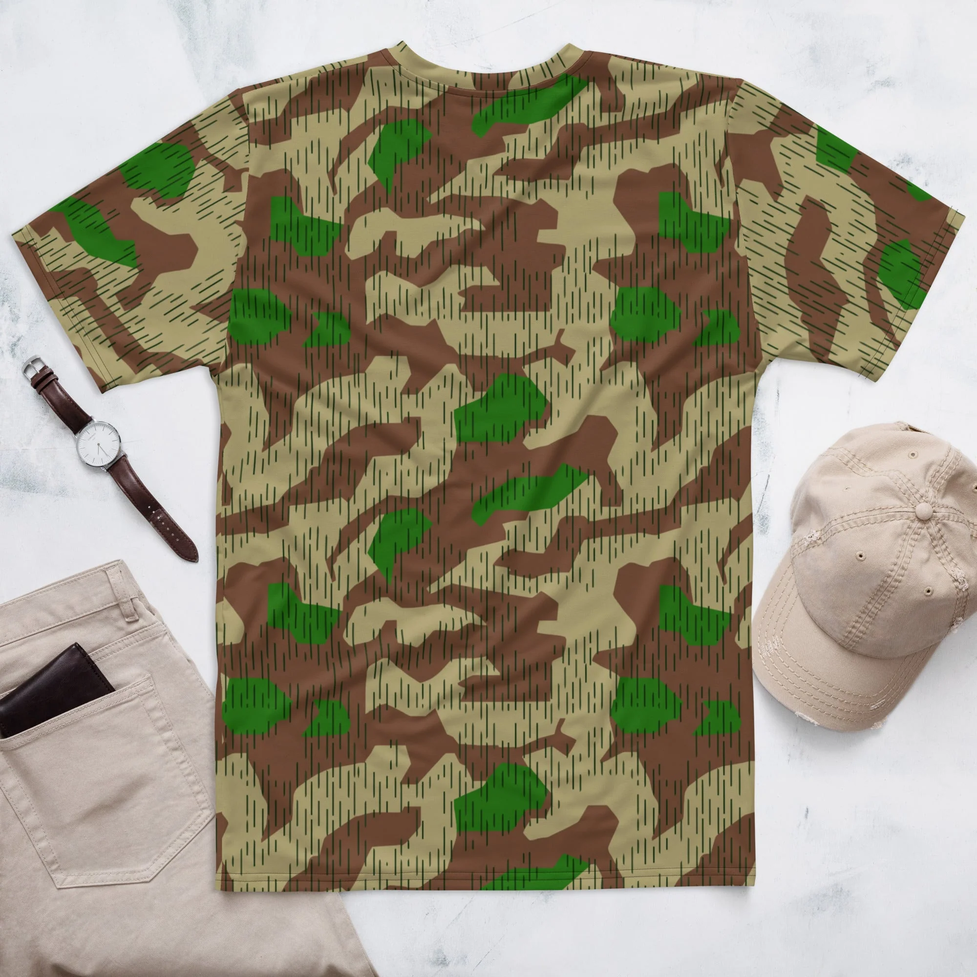 German Splittermuster Buntfarbendruck 31 CAMO Mens T-Shirt - Image 3