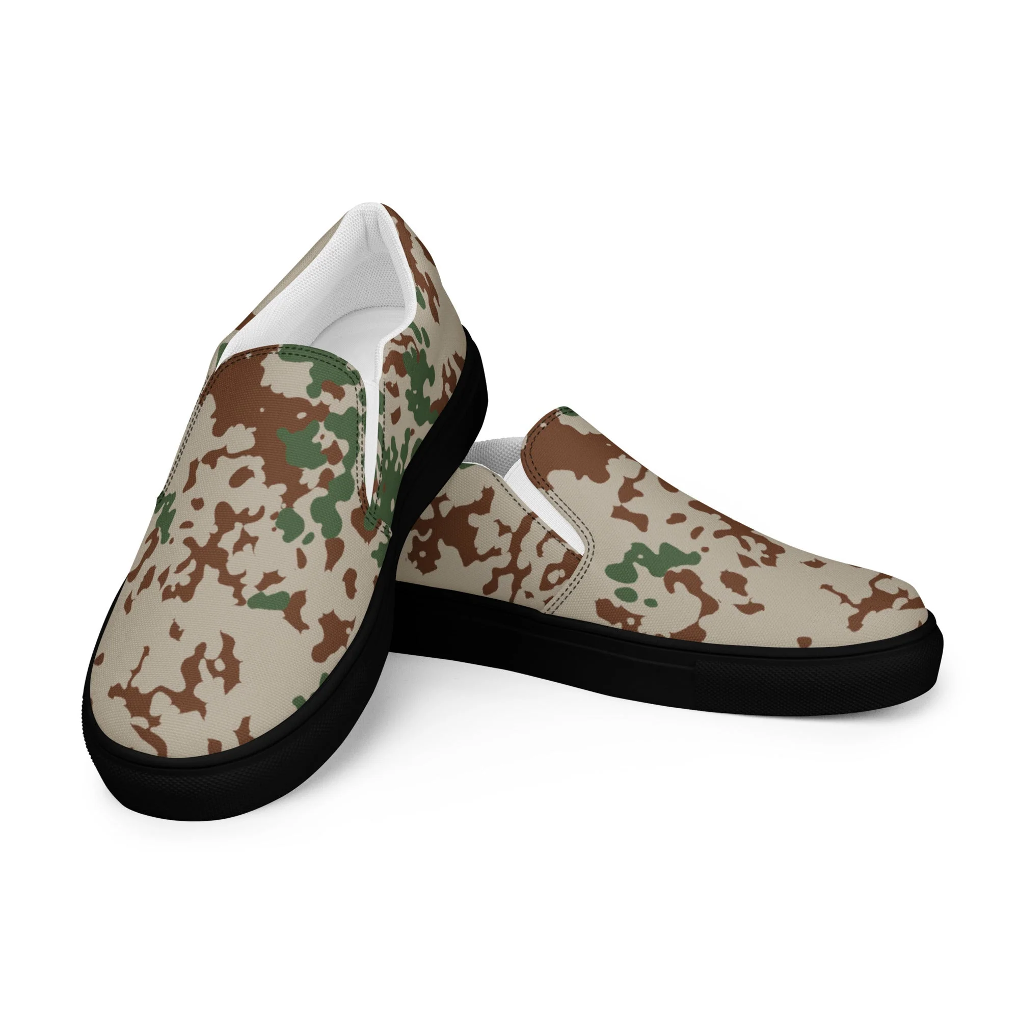 German Flecktarn Wüstentarn Desert CAMO Mens Slip-On Canvas Shoes