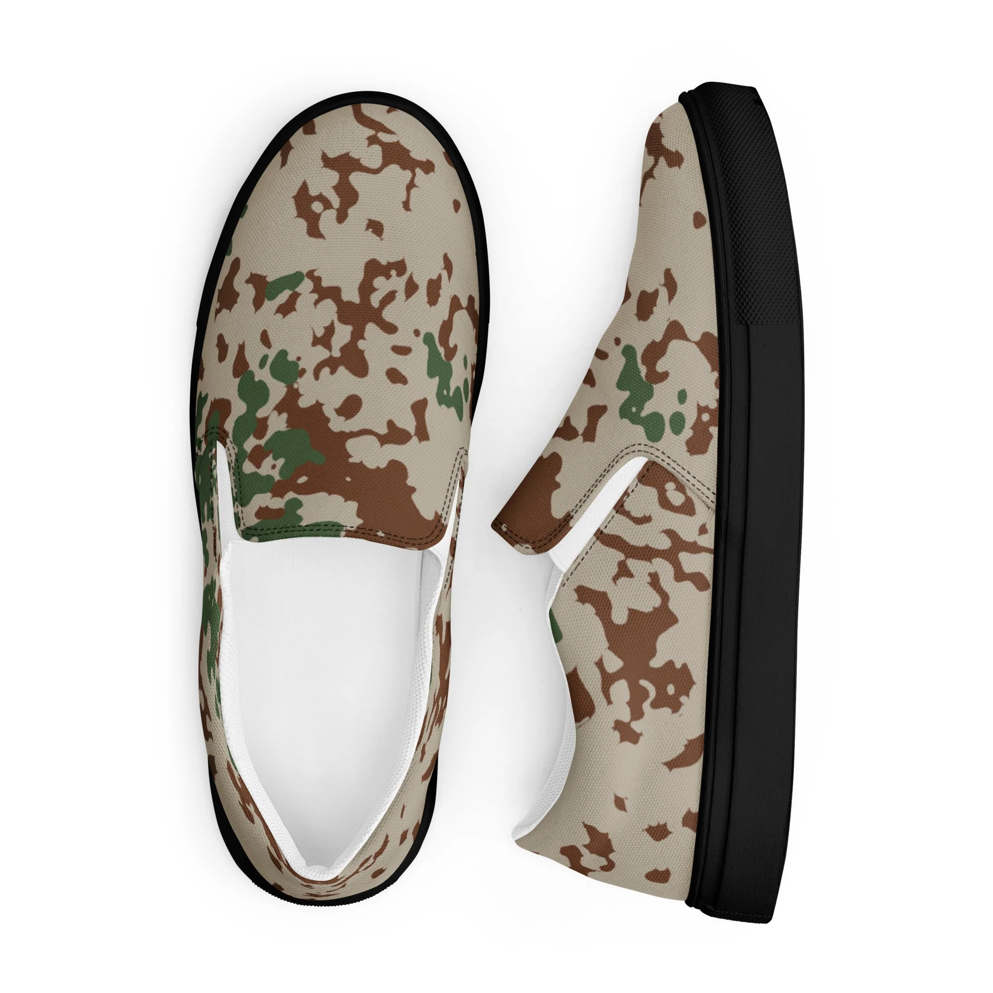 German Flecktarn Wüstentarn Desert CAMO Mens Slip-On Canvas Shoes - Image 13
