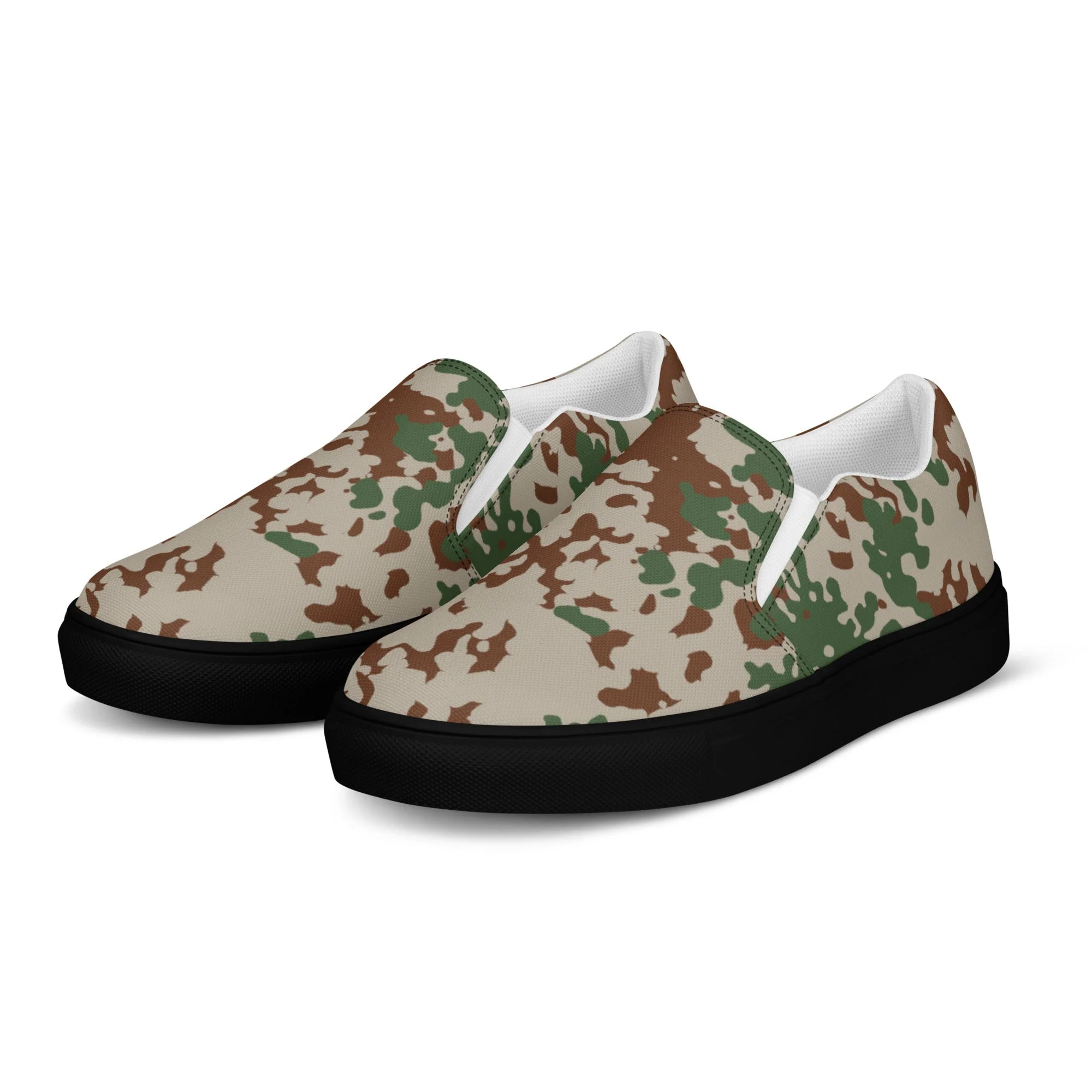 German Flecktarn Wüstentarn Desert CAMO Mens Slip-On Canvas Shoes - Image 14