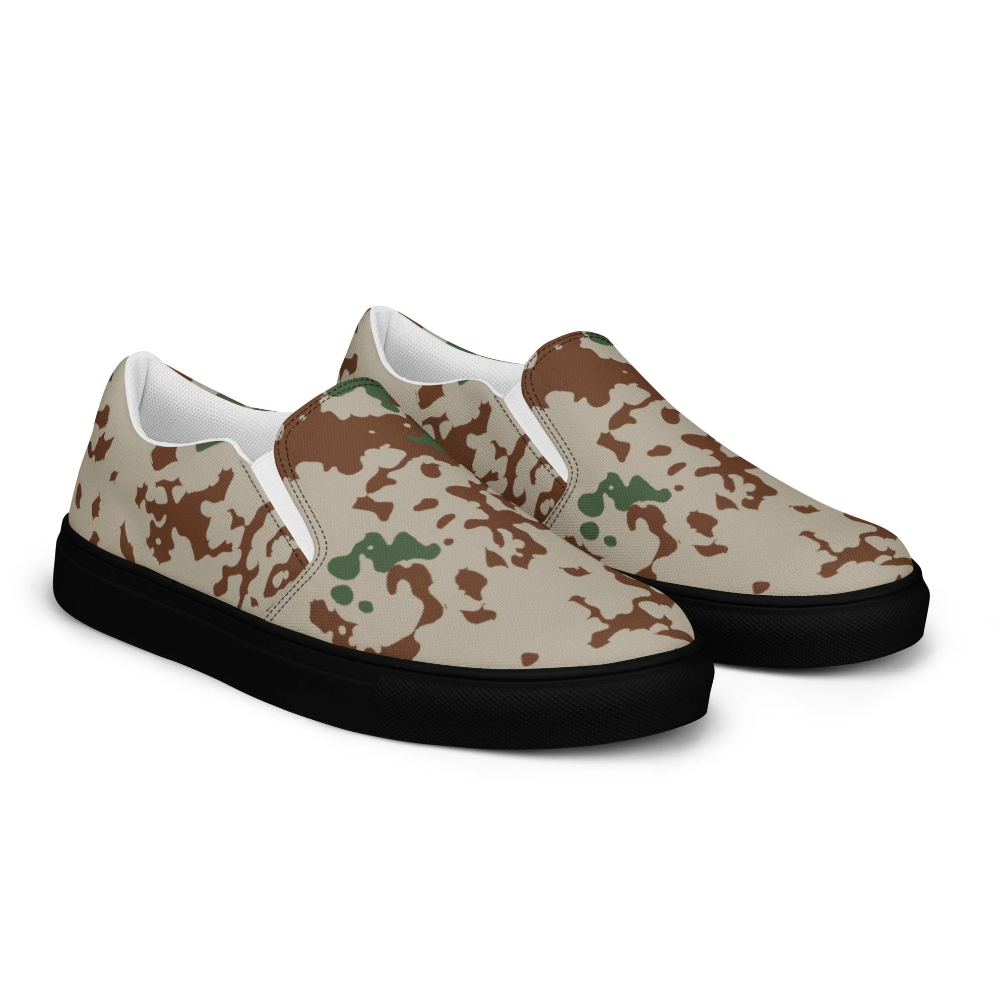 German Flecktarn Wüstentarn Desert CAMO Mens Slip-On Canvas Shoes - Image 15