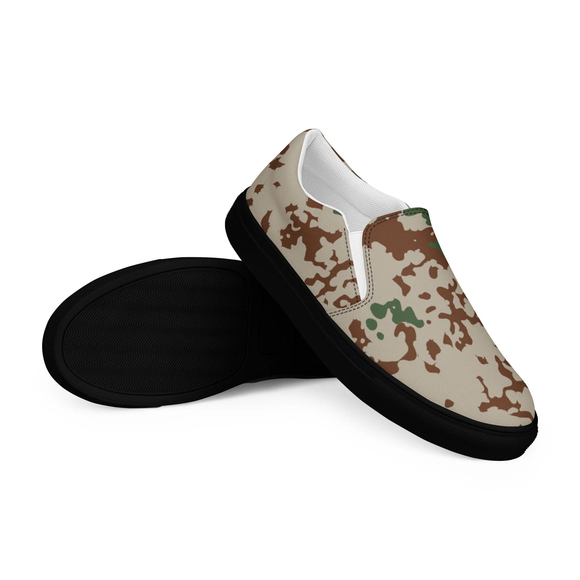 German Flecktarn Wüstentarn Desert CAMO Mens Slip-On Canvas Shoes - Image 19