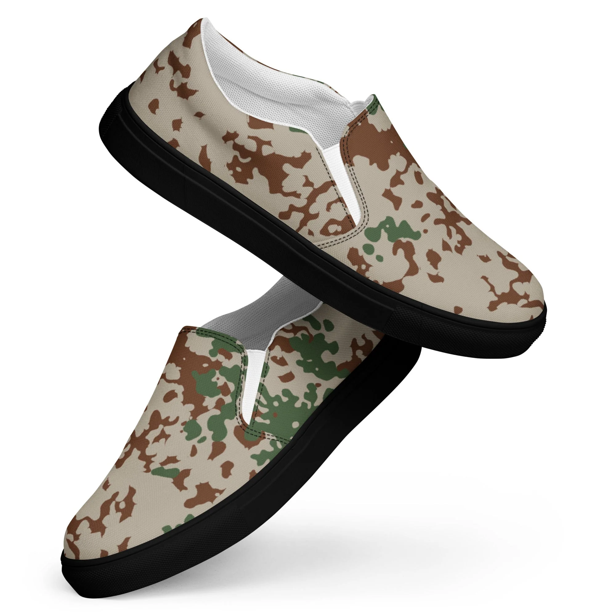 German Flecktarn Wüstentarn Desert CAMO Mens Slip-On Canvas Shoes - Image 9