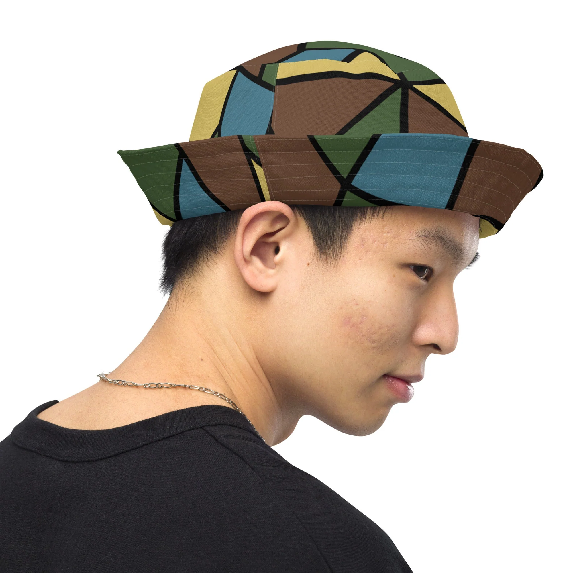 German WW1 Turtle Shell Trench Stahlhelm v2 CAMO Reversible Bucket Hat - Image 4
