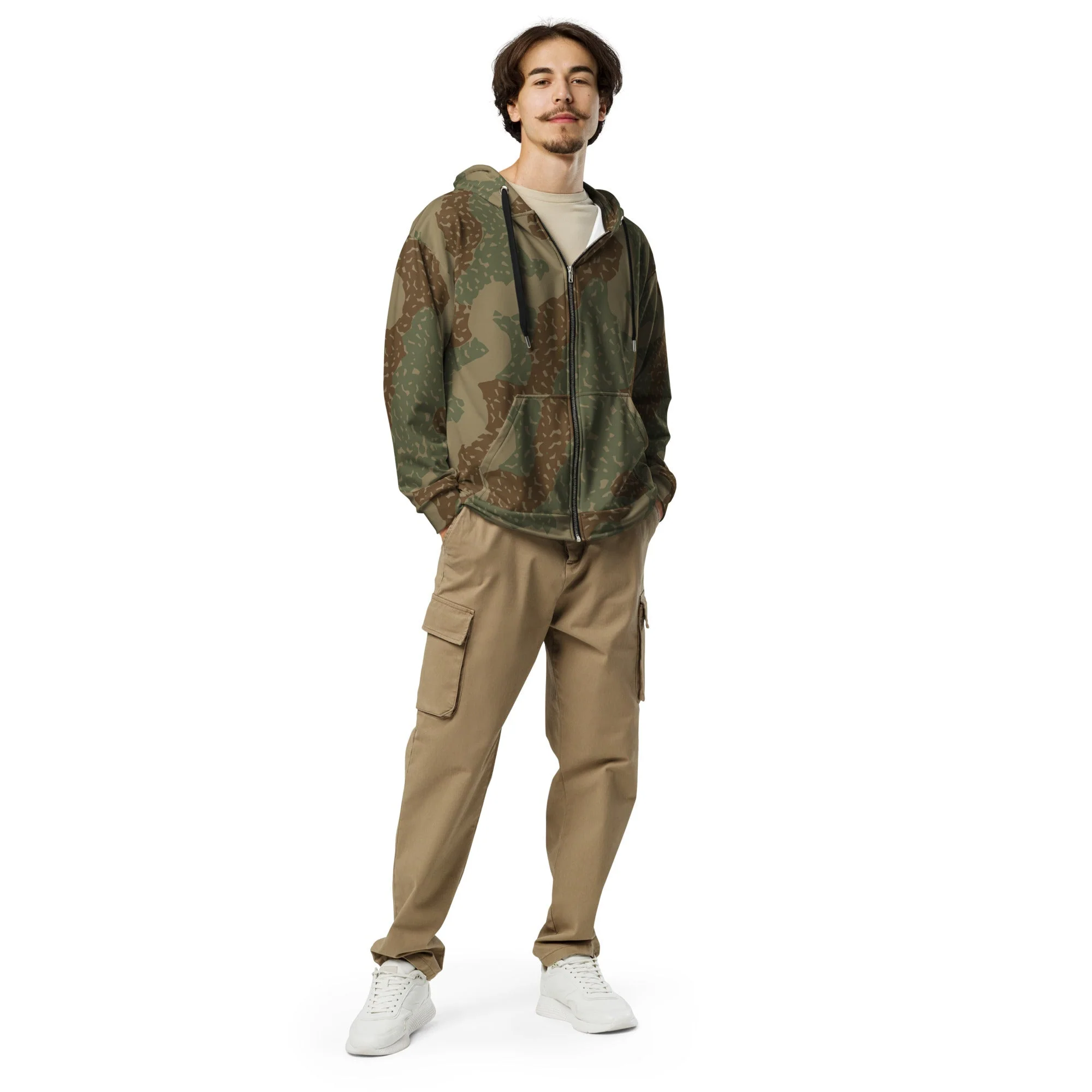 German Ambush Zimmerit Tank CAMO Unisex Zip Hoodie - Image 7