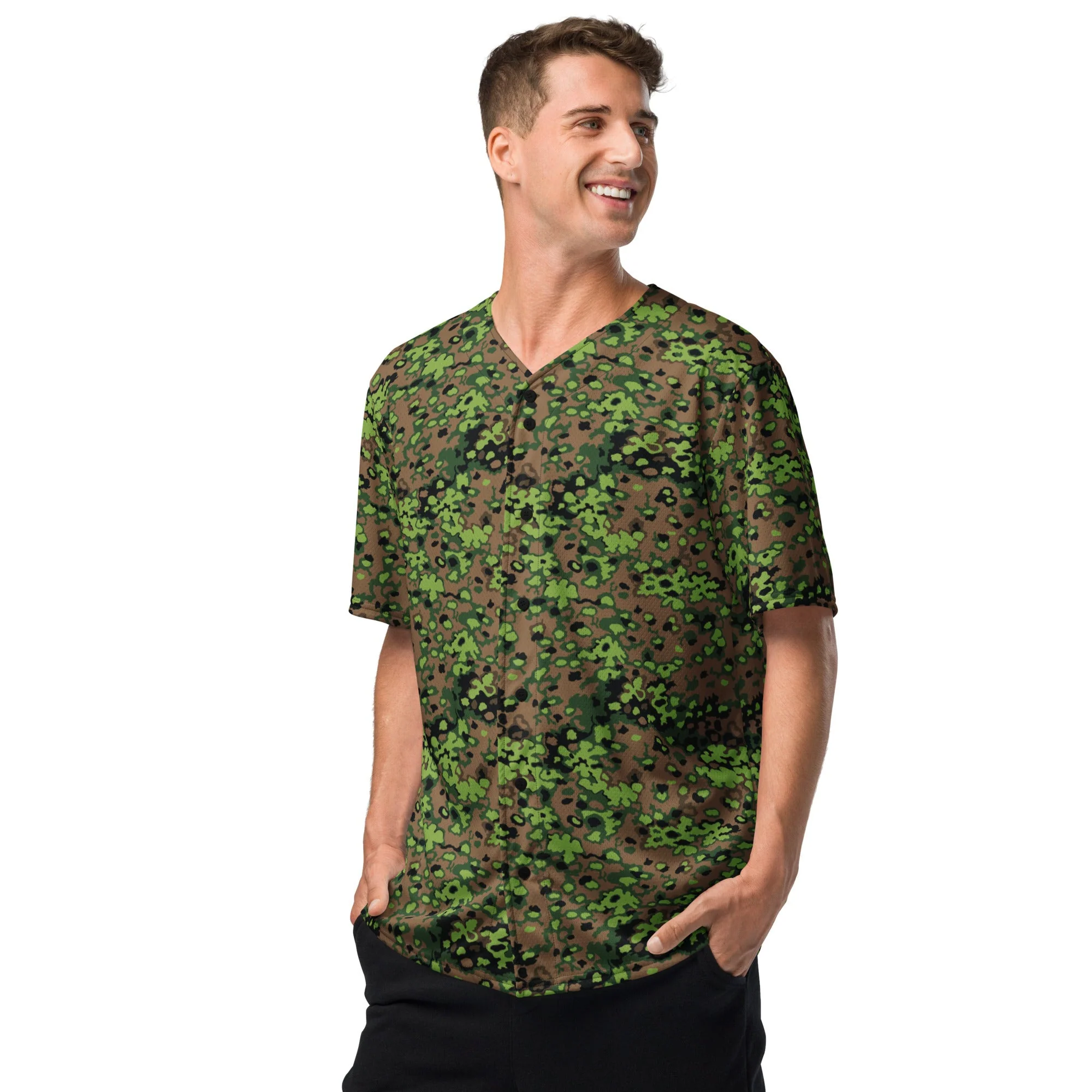 German Oak Leaf Eichenlaubmuster Spring CAMO Unisex Baseball Jersey - Image 15