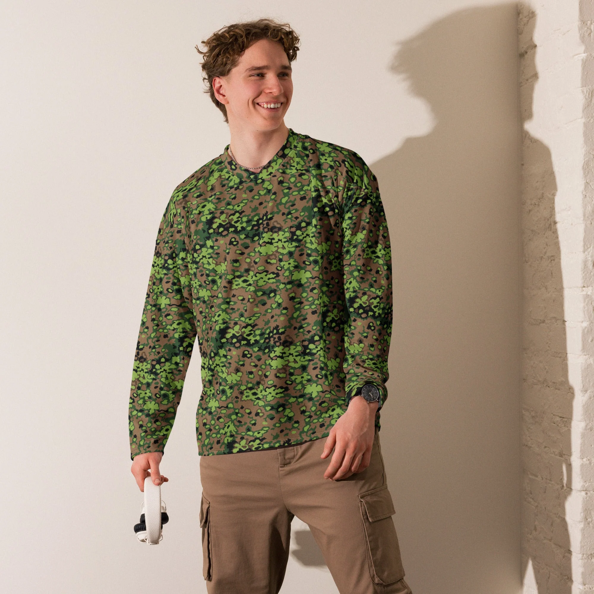 German Oak Leaf Eichenlaubmuster Spring CAMO Unisex Hockey Fan Jersey - Image 7