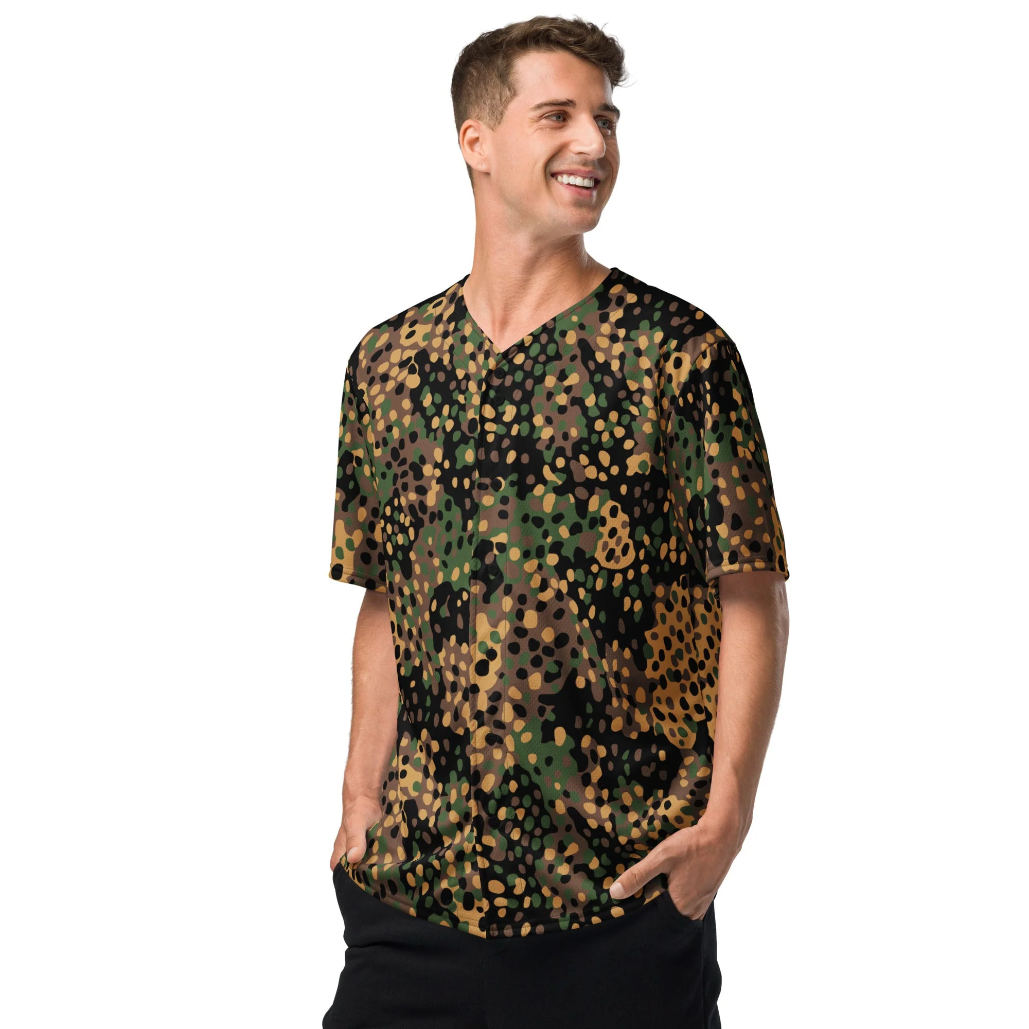 German Pea Dot Erbsenmuster CAMO Unisex Baseball Jersey - Image 9