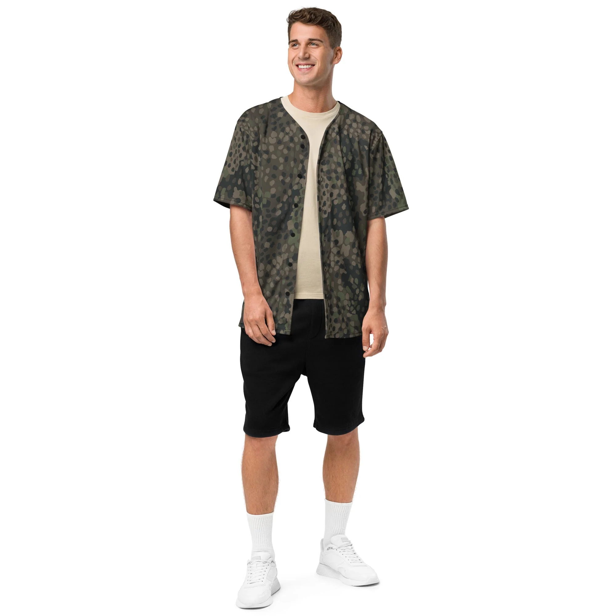 German Pea Dot Erbsenmuster Pattern 44 CAMO Unisex Baseball Jersey - Image 14