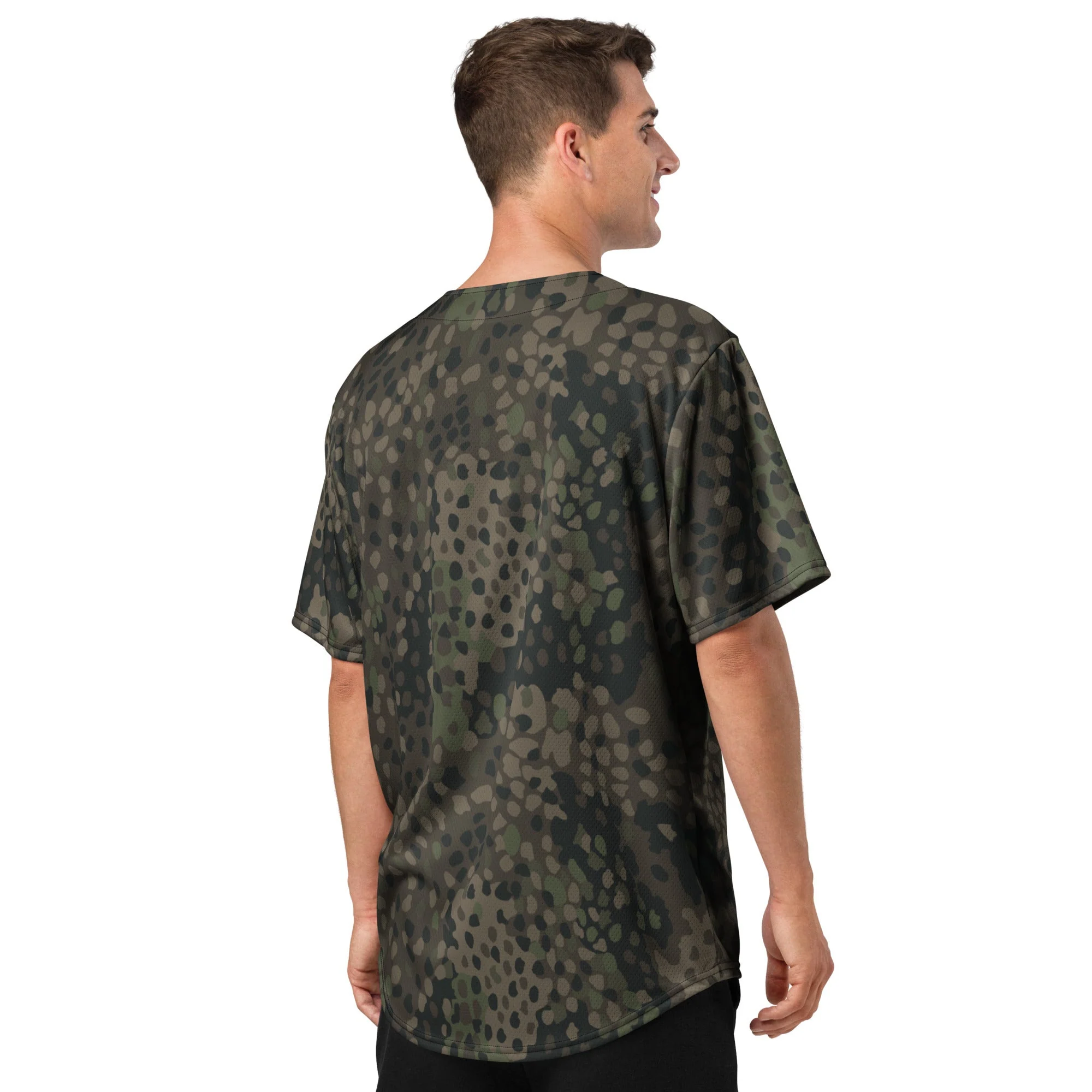 German Pea Dot Erbsenmuster Pattern 44 CAMO Unisex Baseball Jersey - Image 8